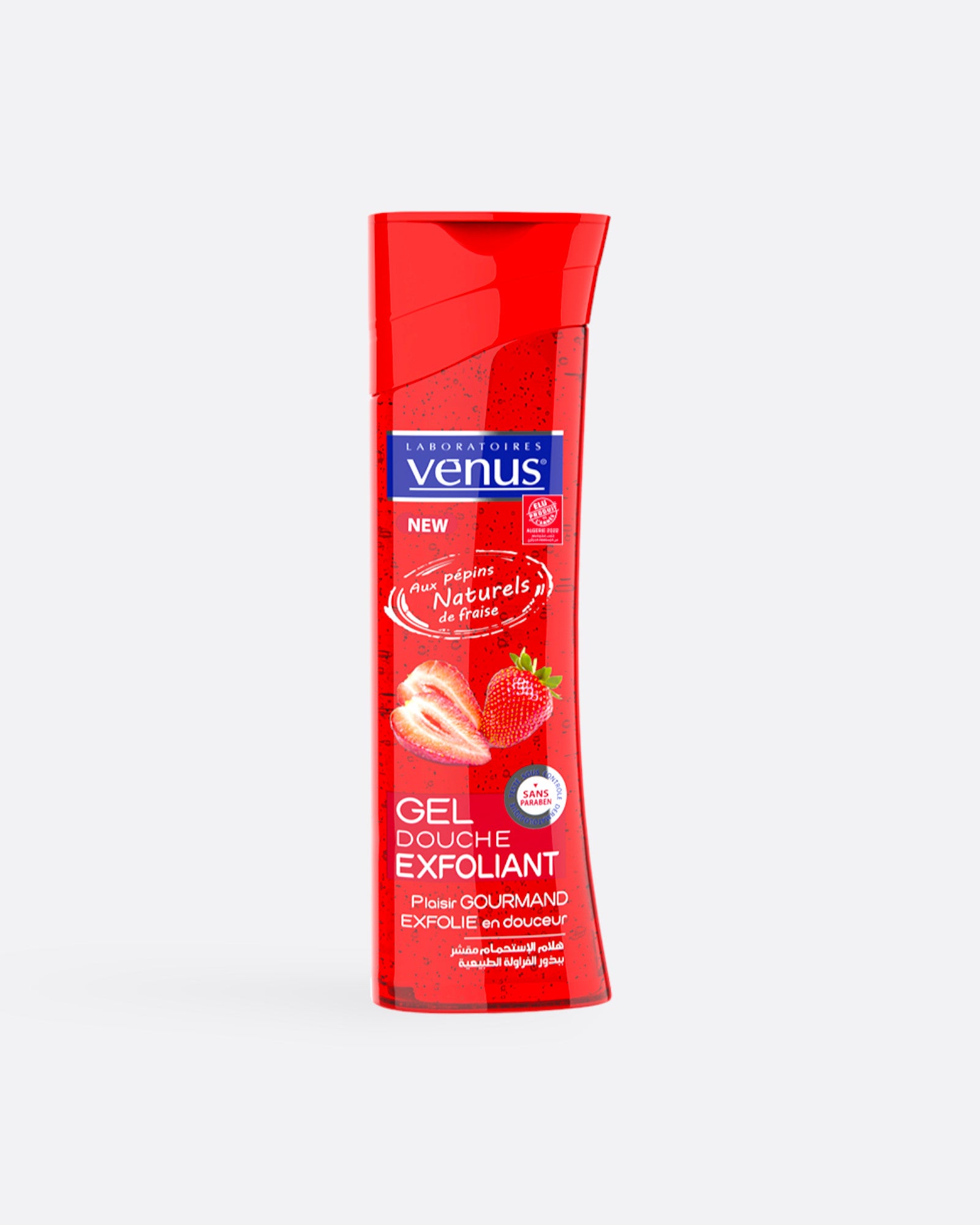 Gel douche exfoliant - Pépins de fraises  240 ml - Laboratoires Vénus