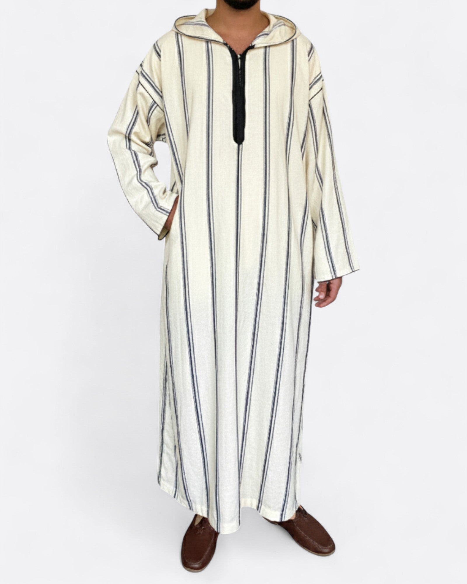 Djellaba marocaine à rayure - avec pantalon