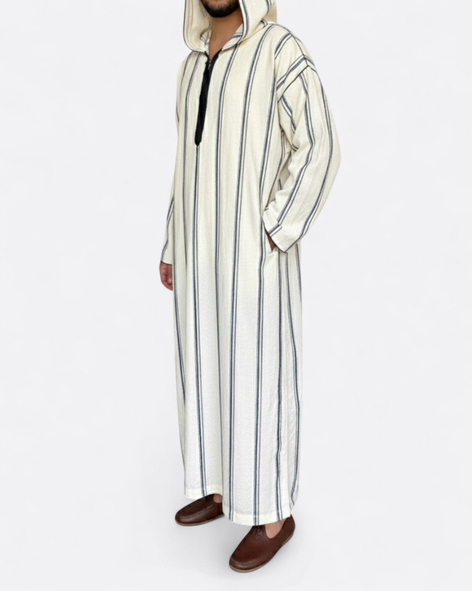 Djellaba marocaine à rayure - avec pantalon