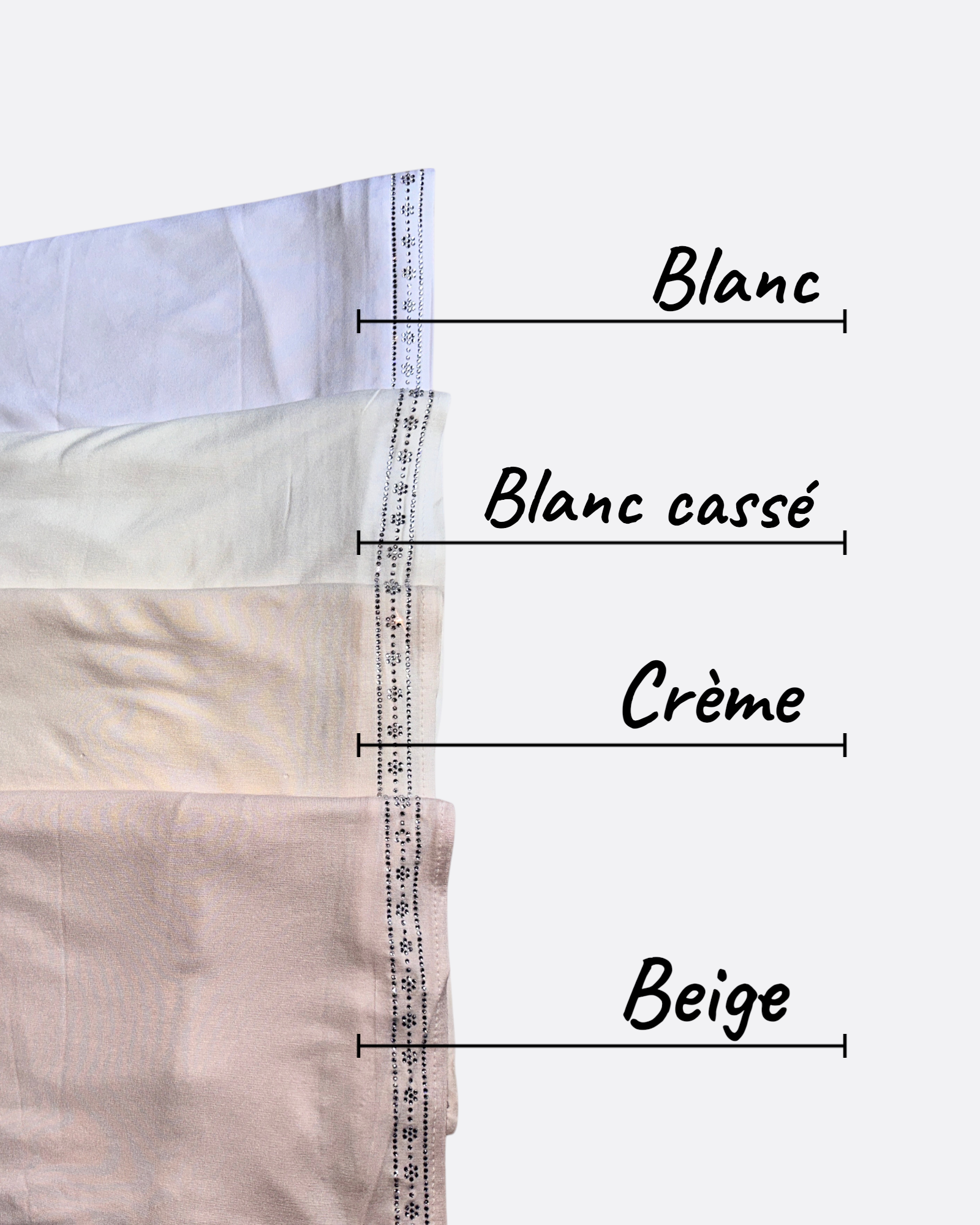 Hijab élégant en jersey avec strass