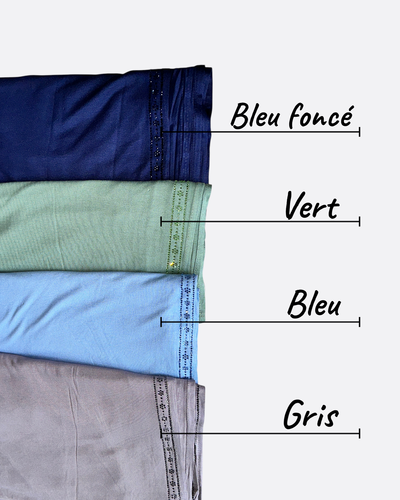 Hijab élégant en jersey avec strass