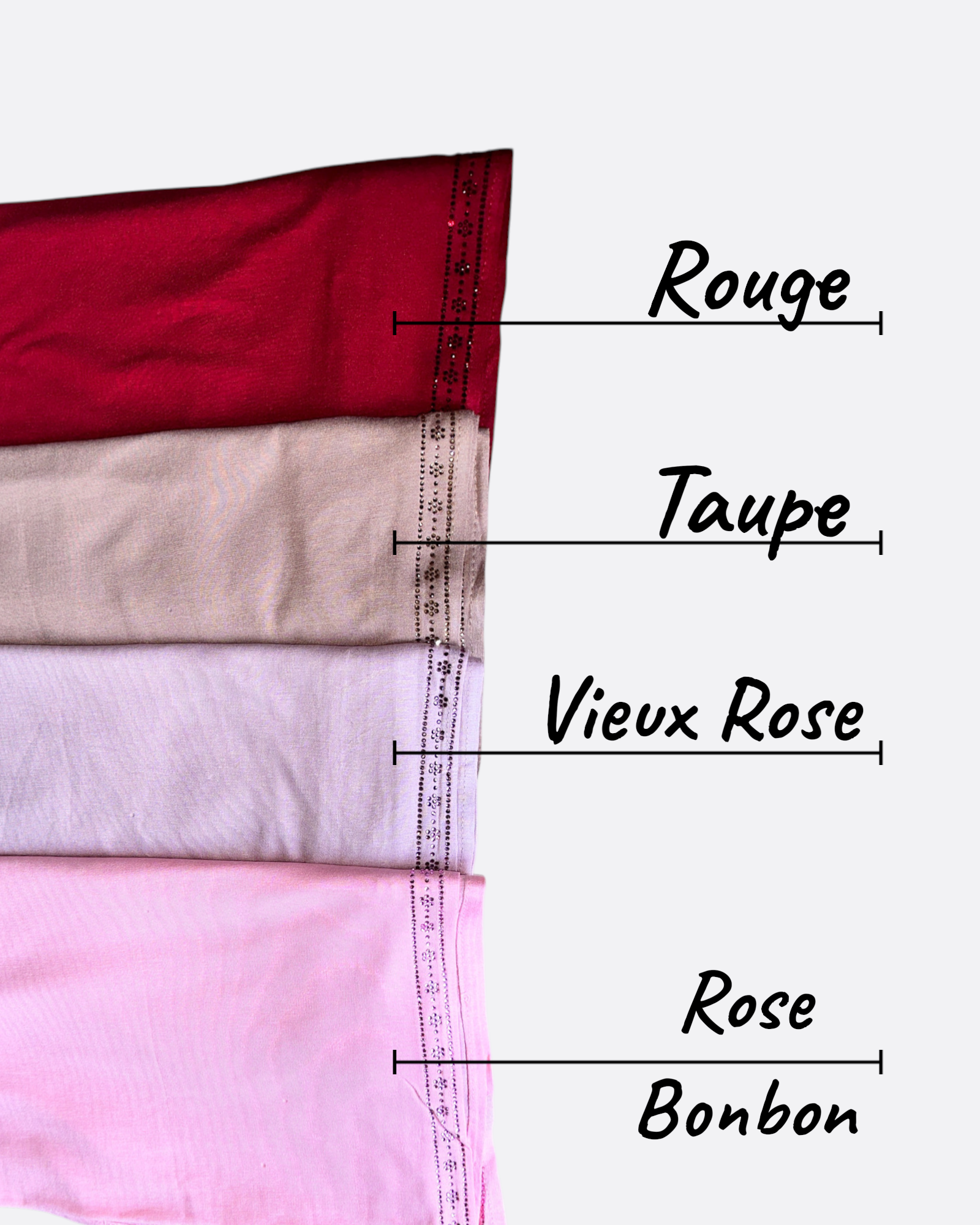 Hijab élégant en jersey avec strass