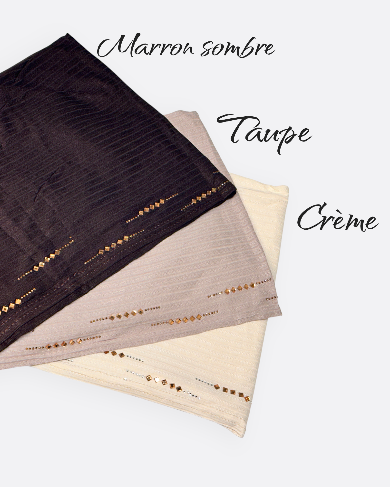 Hijab jersey rayure à strass