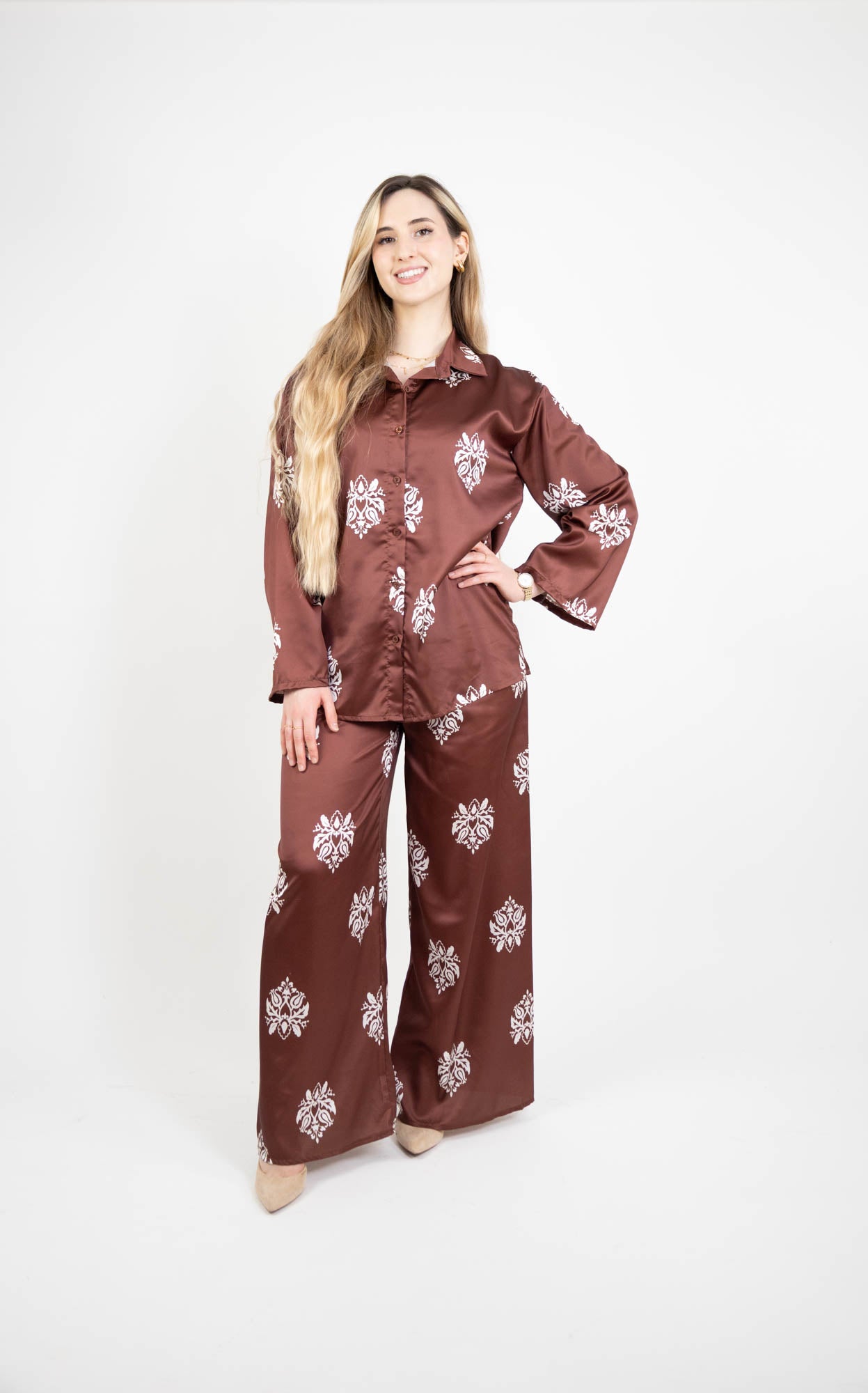 Ensemble Femme satiné – Fleuri