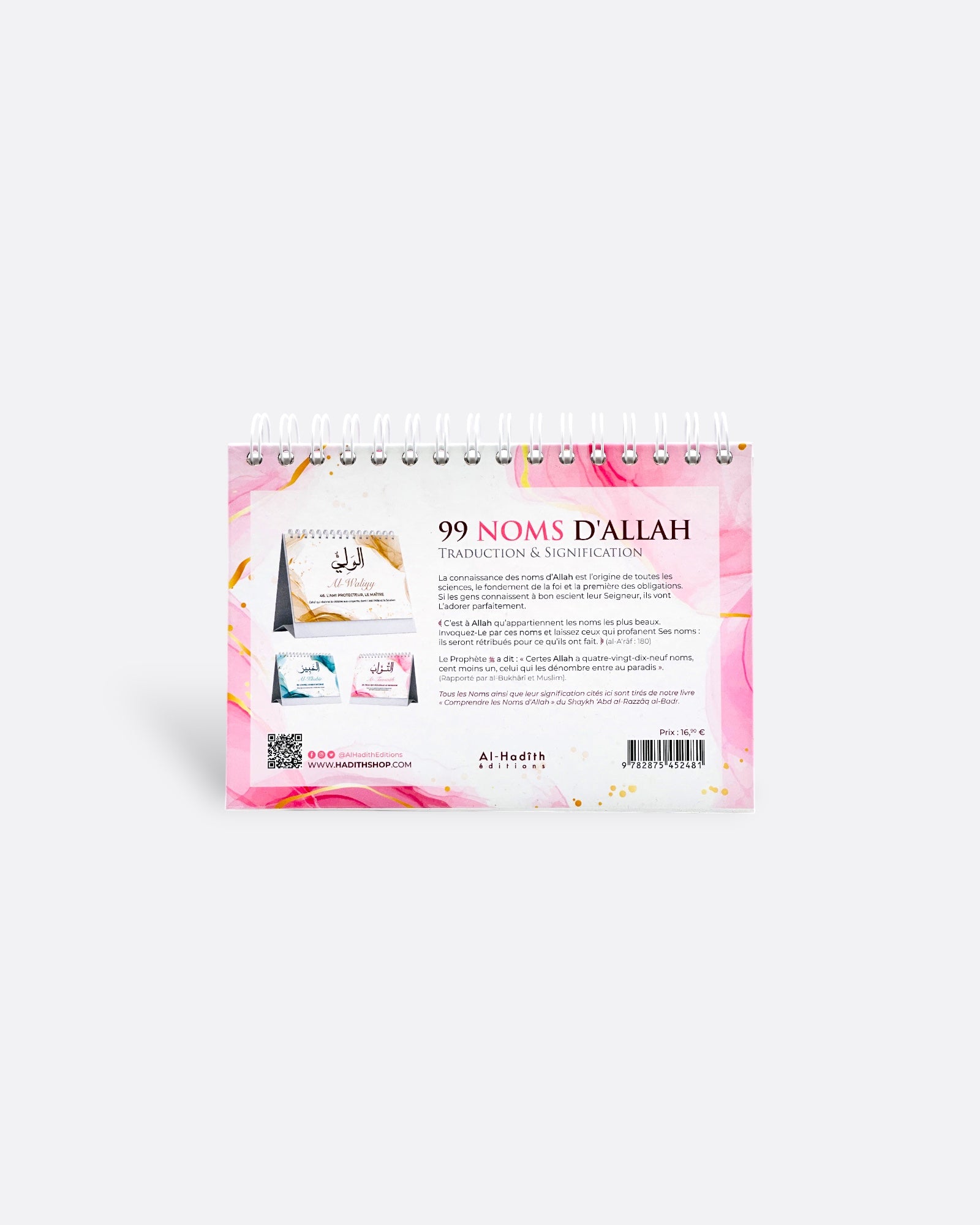 99 Noms d'ALLAH - Calendrier Chevalet - Al Hadith