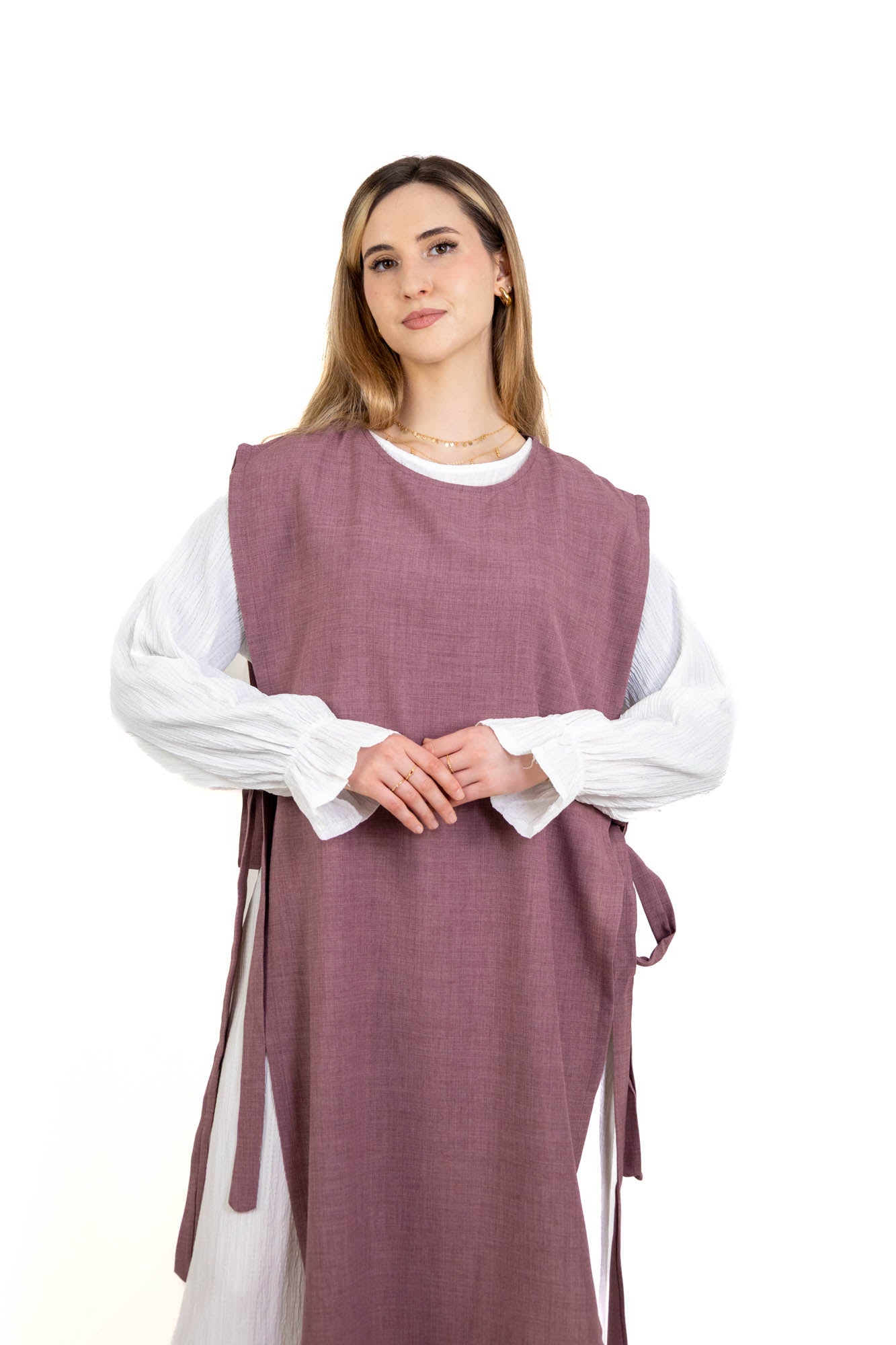 Robe longue tablier avec noeud | 2 en 1