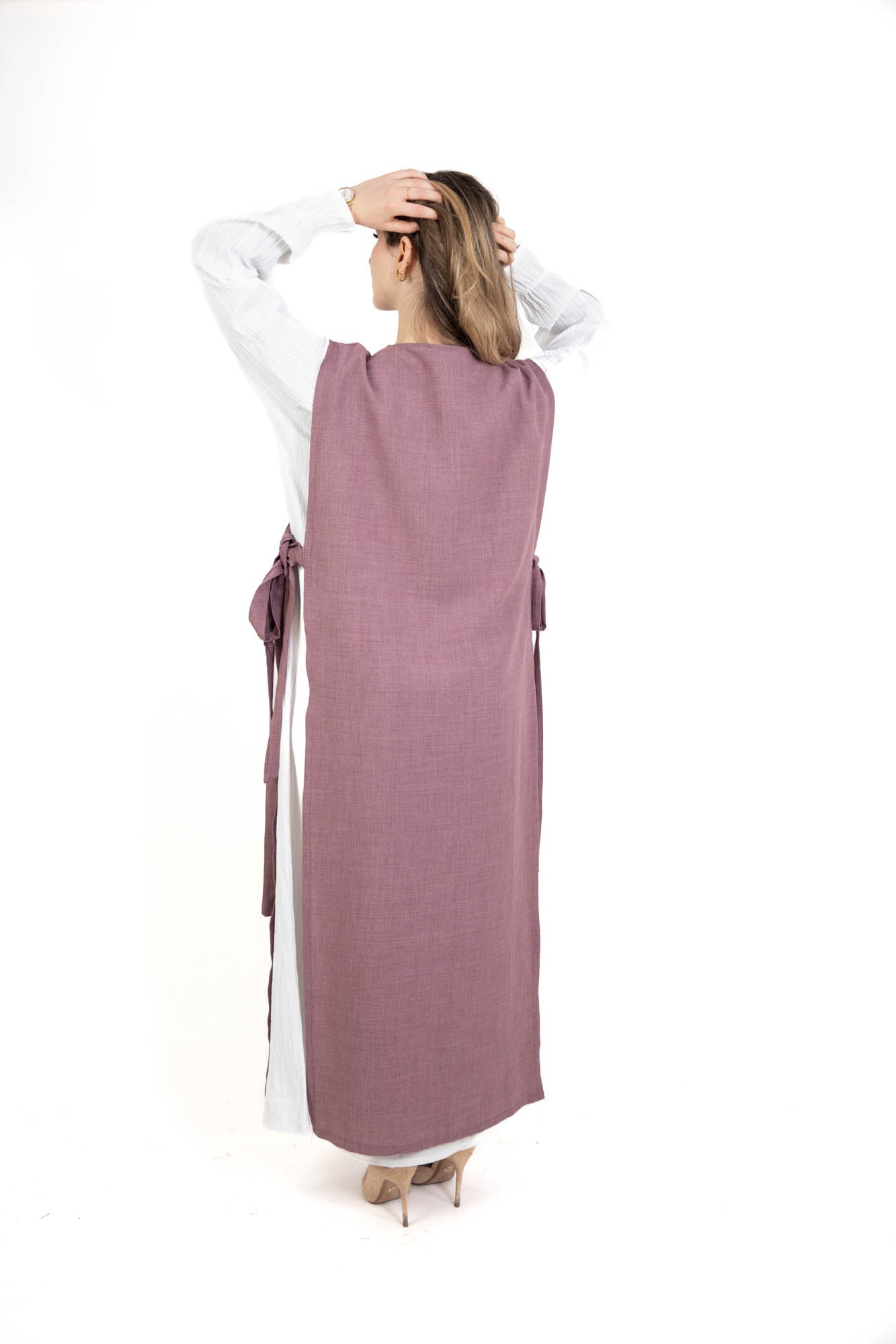 Robe longue tablier avec noeud | 2 en 1