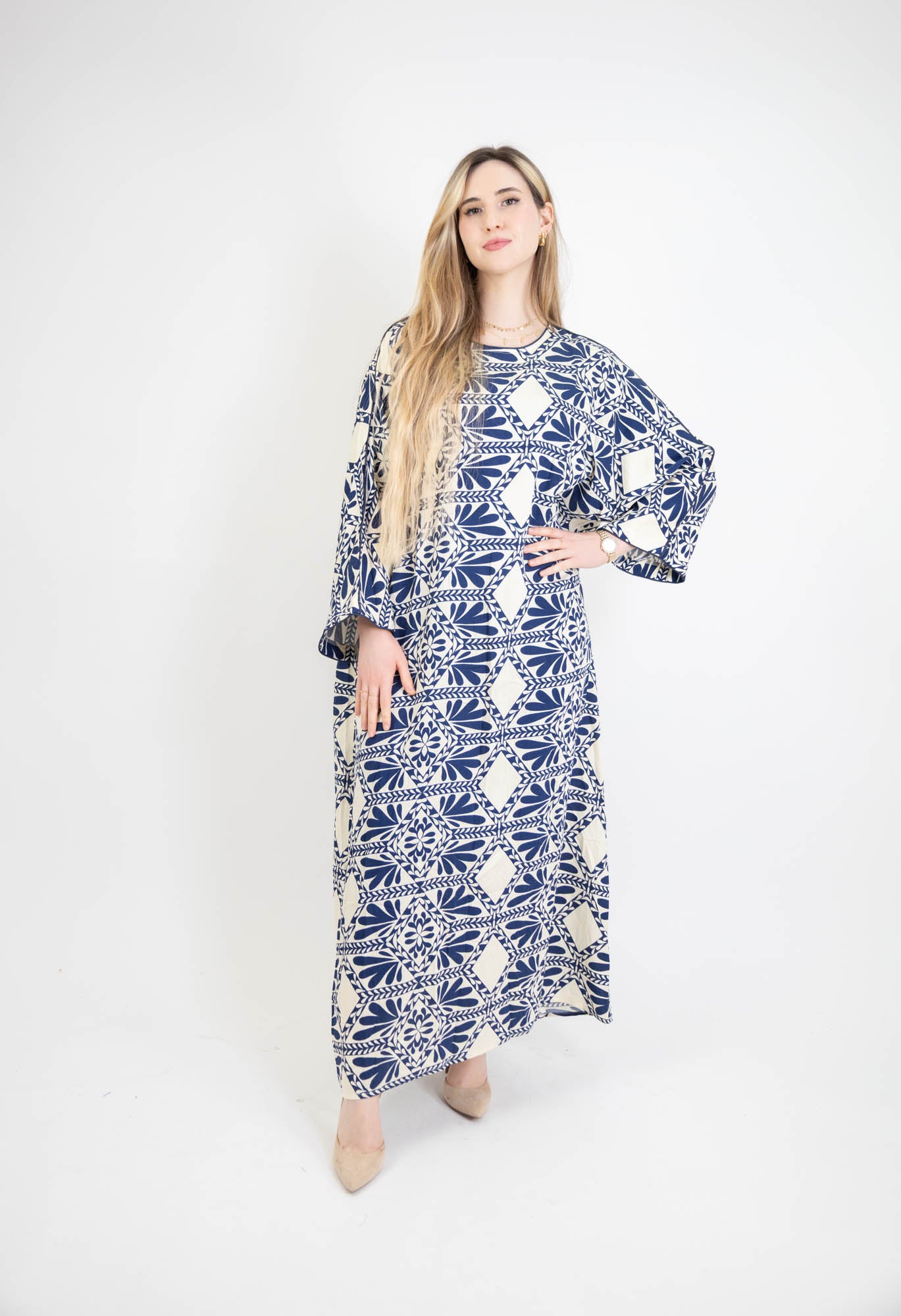 Robe longue et droite à imprimé