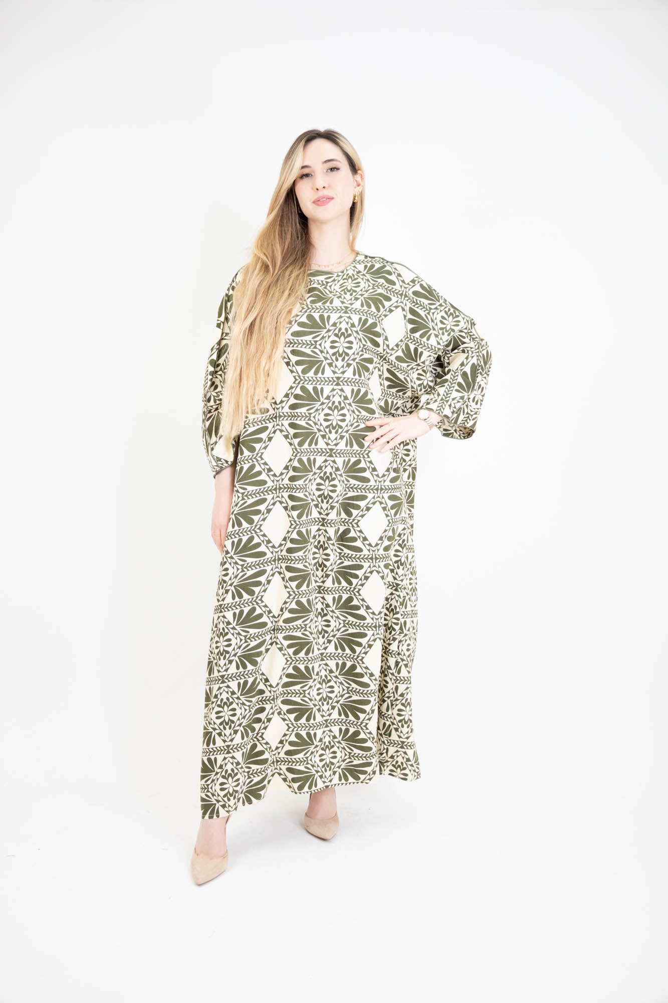 Robe longue et droite à imprimé