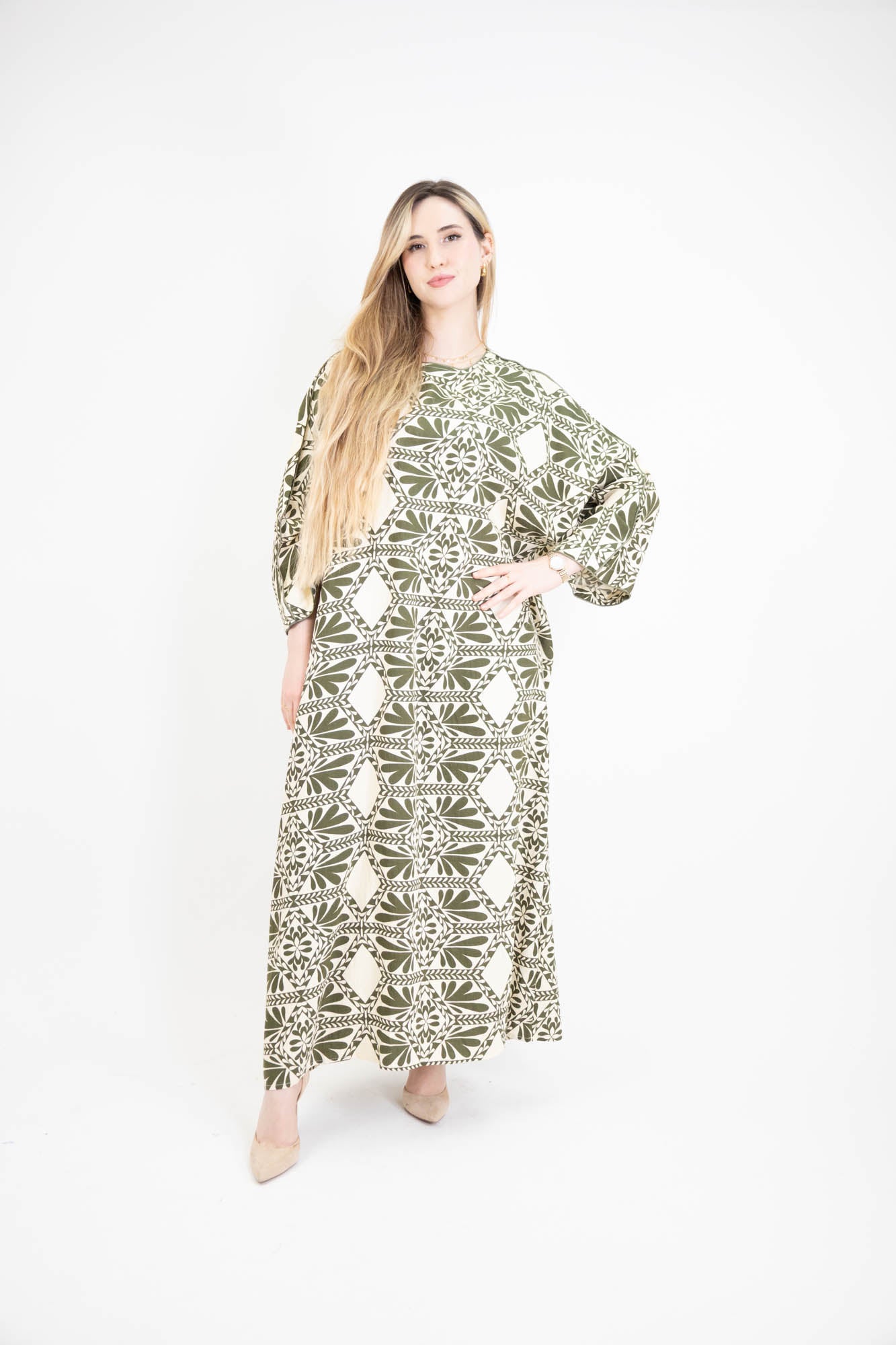 Robe longue et droite à imprimé