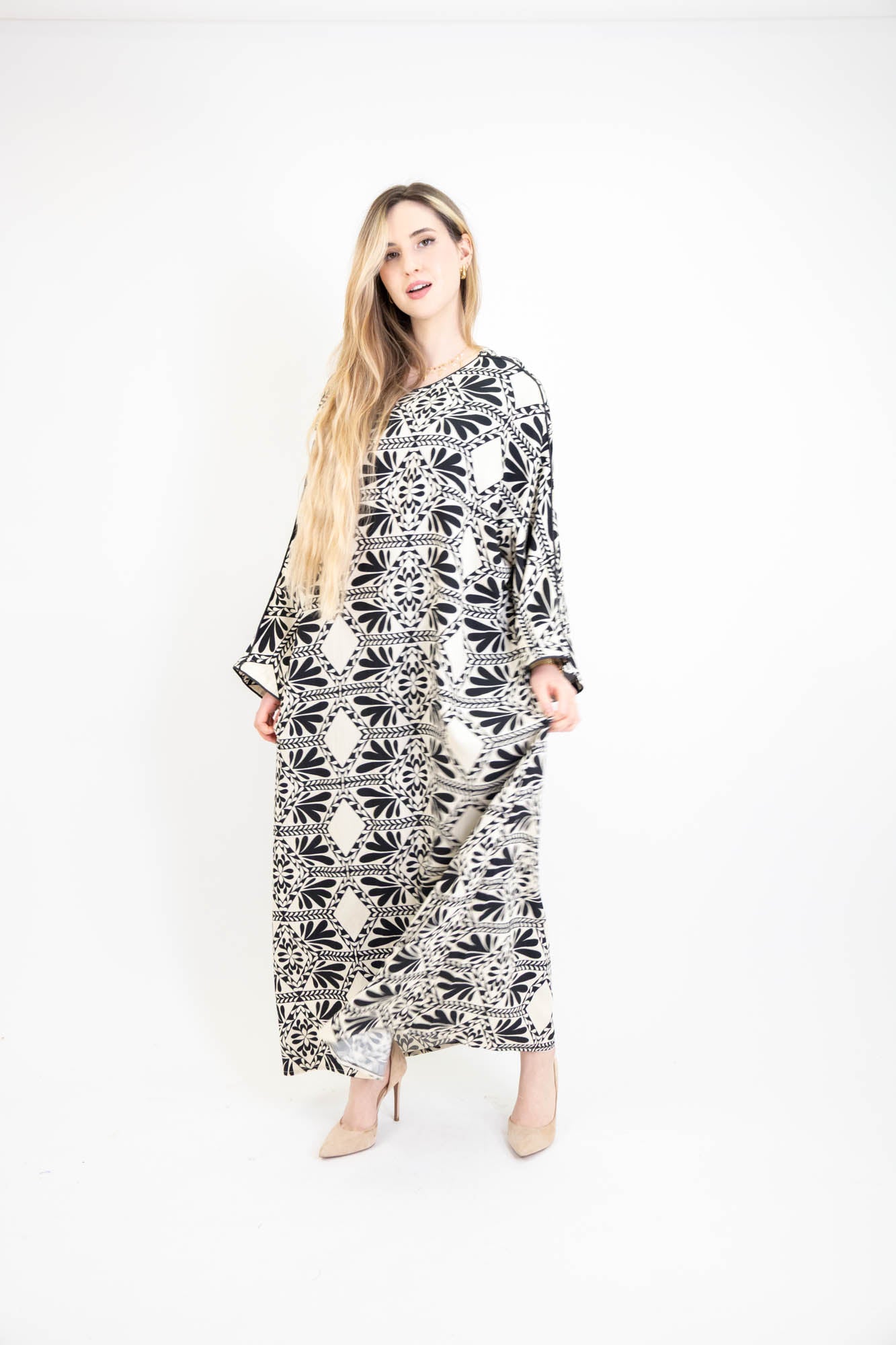 Robe longue et droite à imprimé