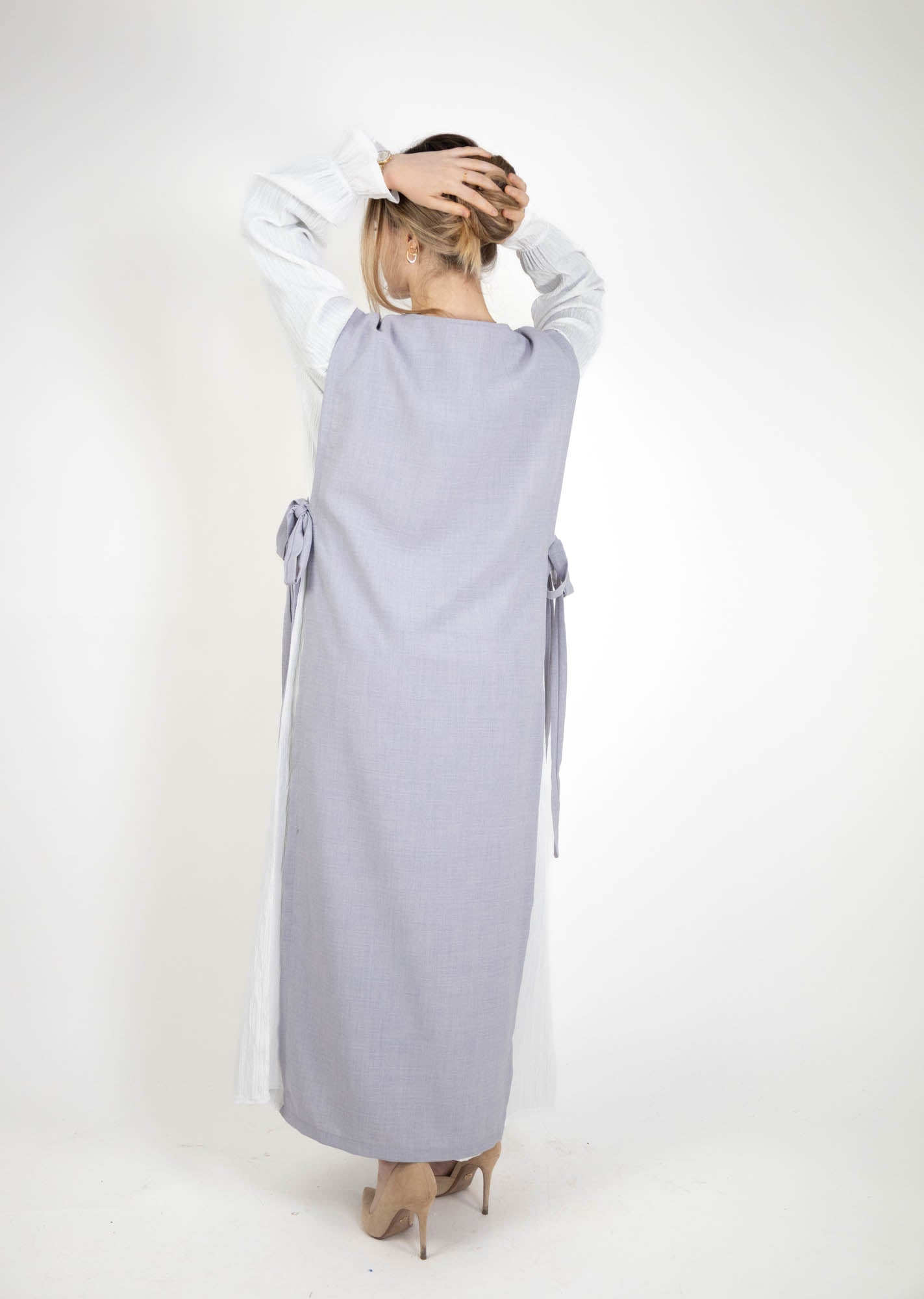 Robe longue tablier avec noeud | 2 en 1