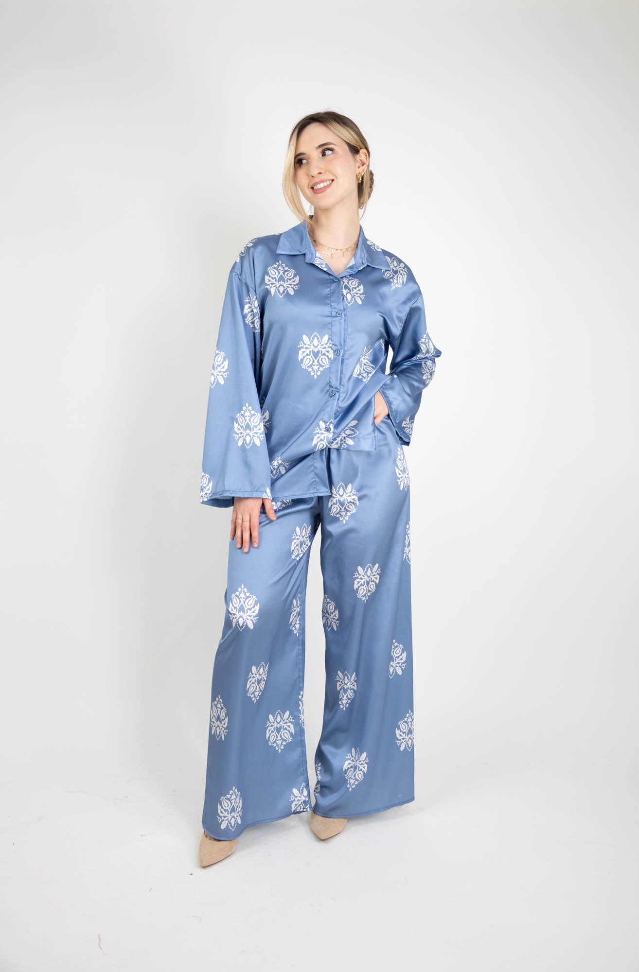 Ensemble Femme satiné – Fleuri