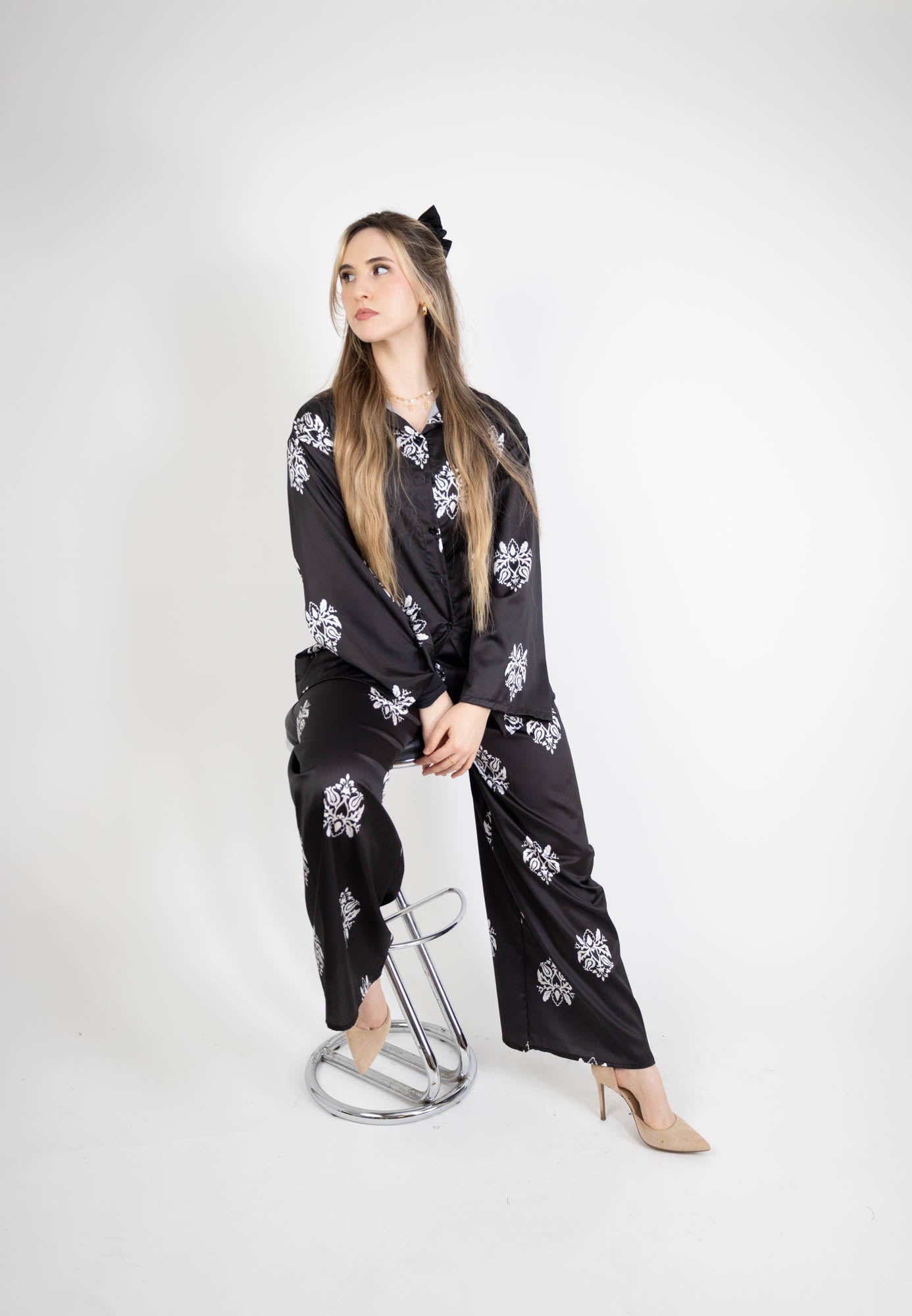 Ensemble Femme satiné – Fleuri