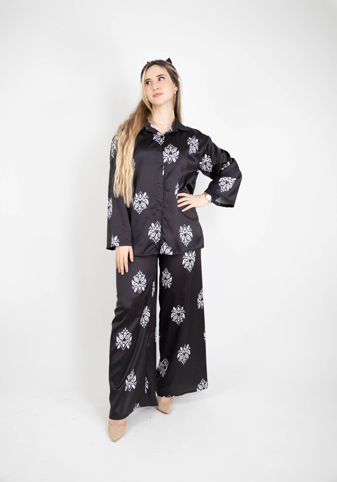 Ensemble Femme satiné – Fleuri