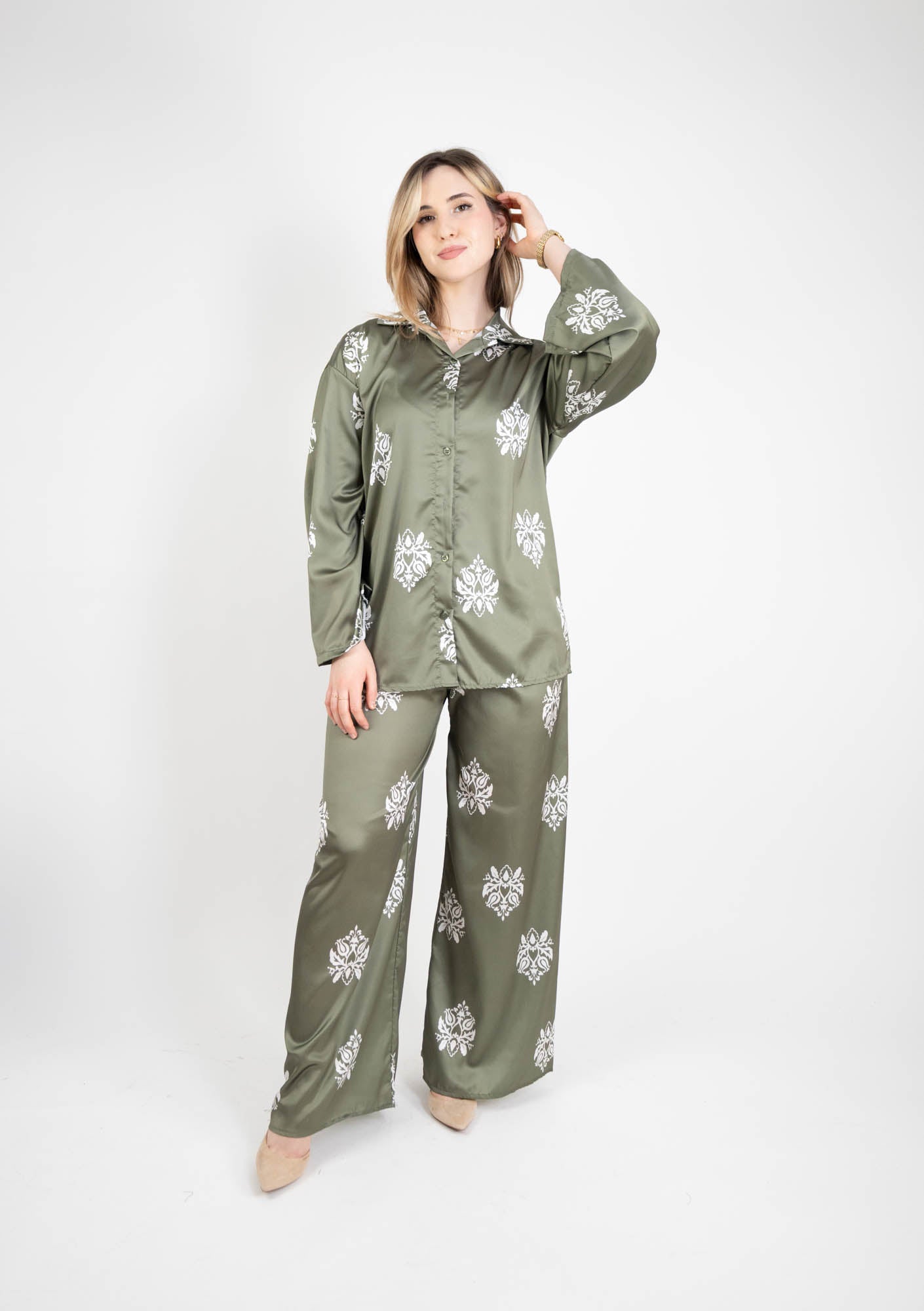 Ensemble Femme satiné – Fleuri