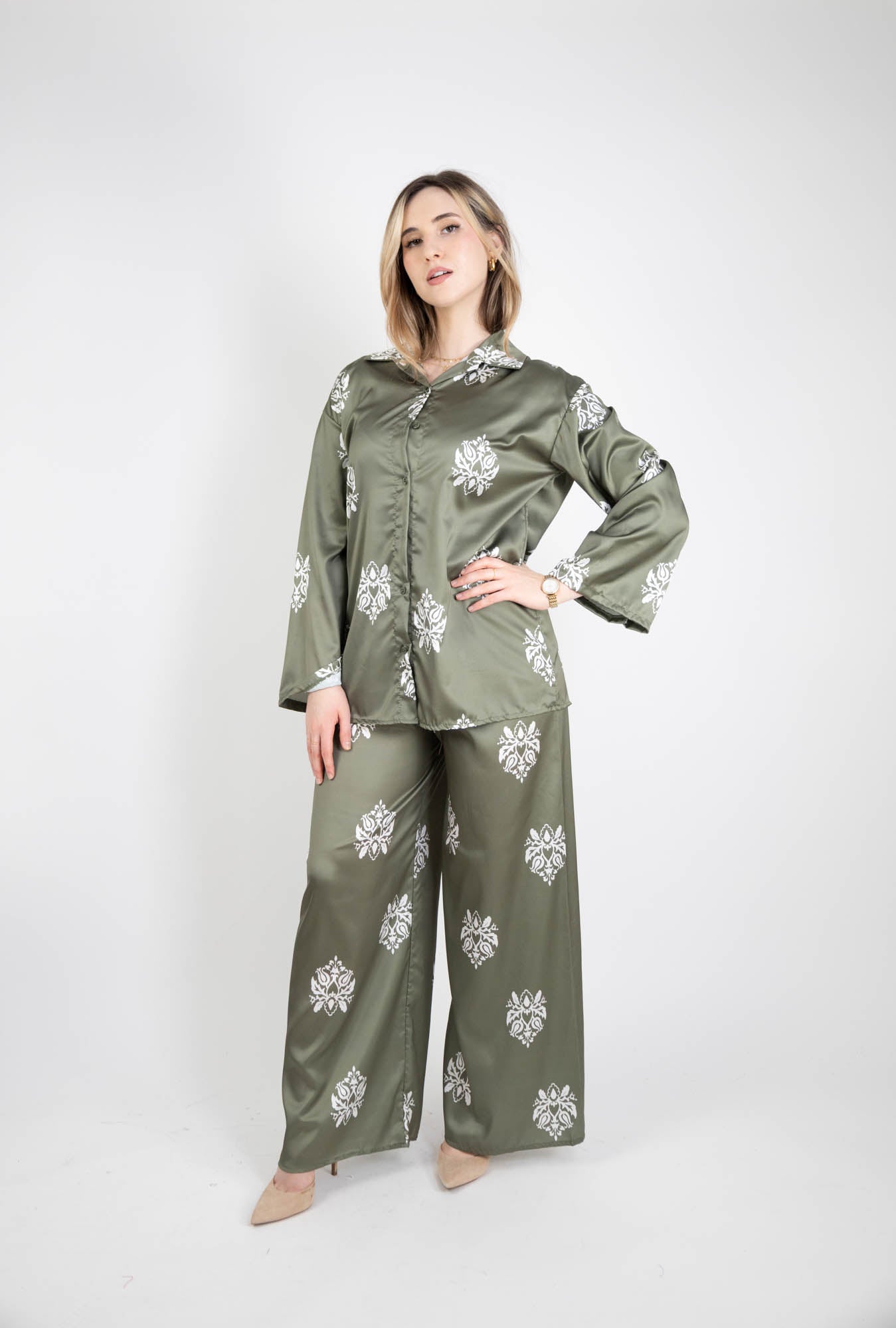 Ensemble Femme satiné – Fleuri