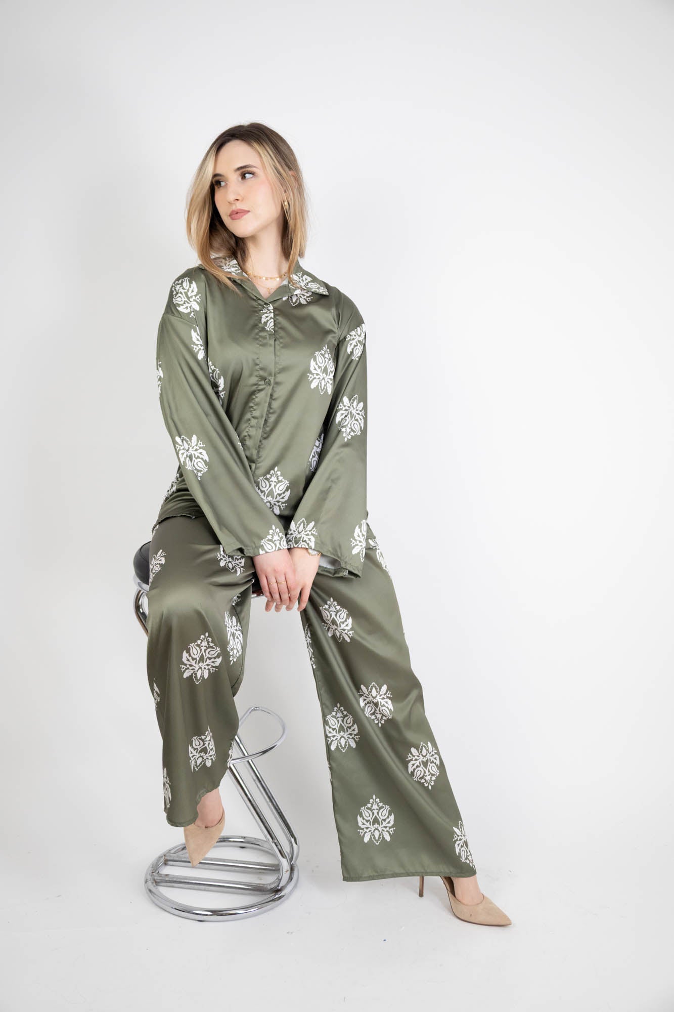 Ensemble Femme satiné – Fleuri