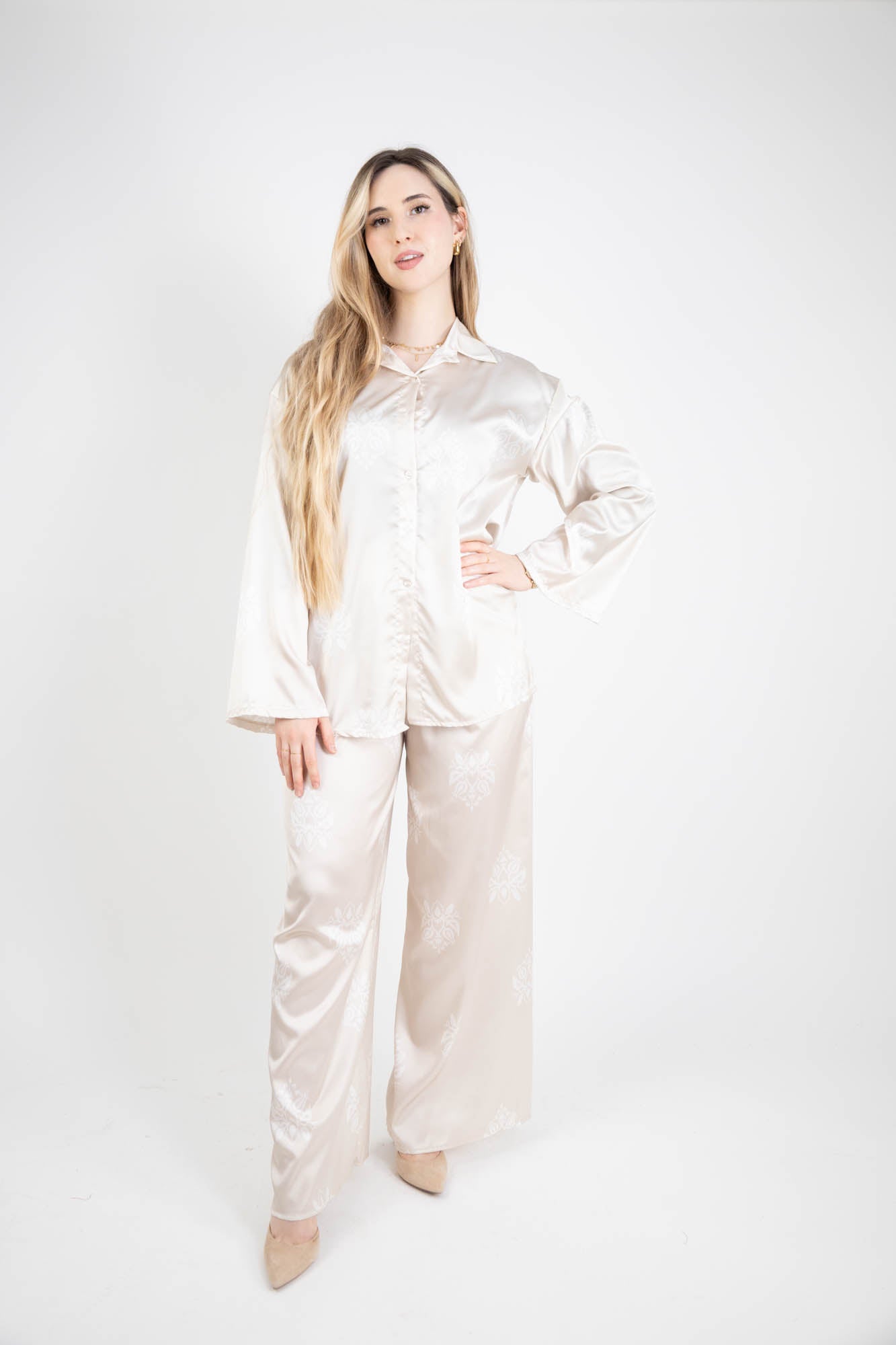 Ensemble Femme satiné – Fleuri