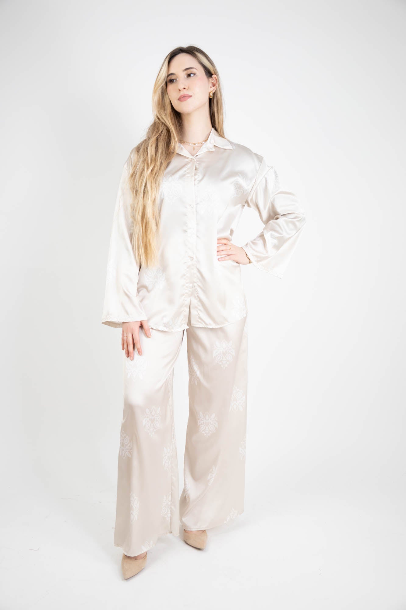 Ensemble Femme satiné – Fleuri