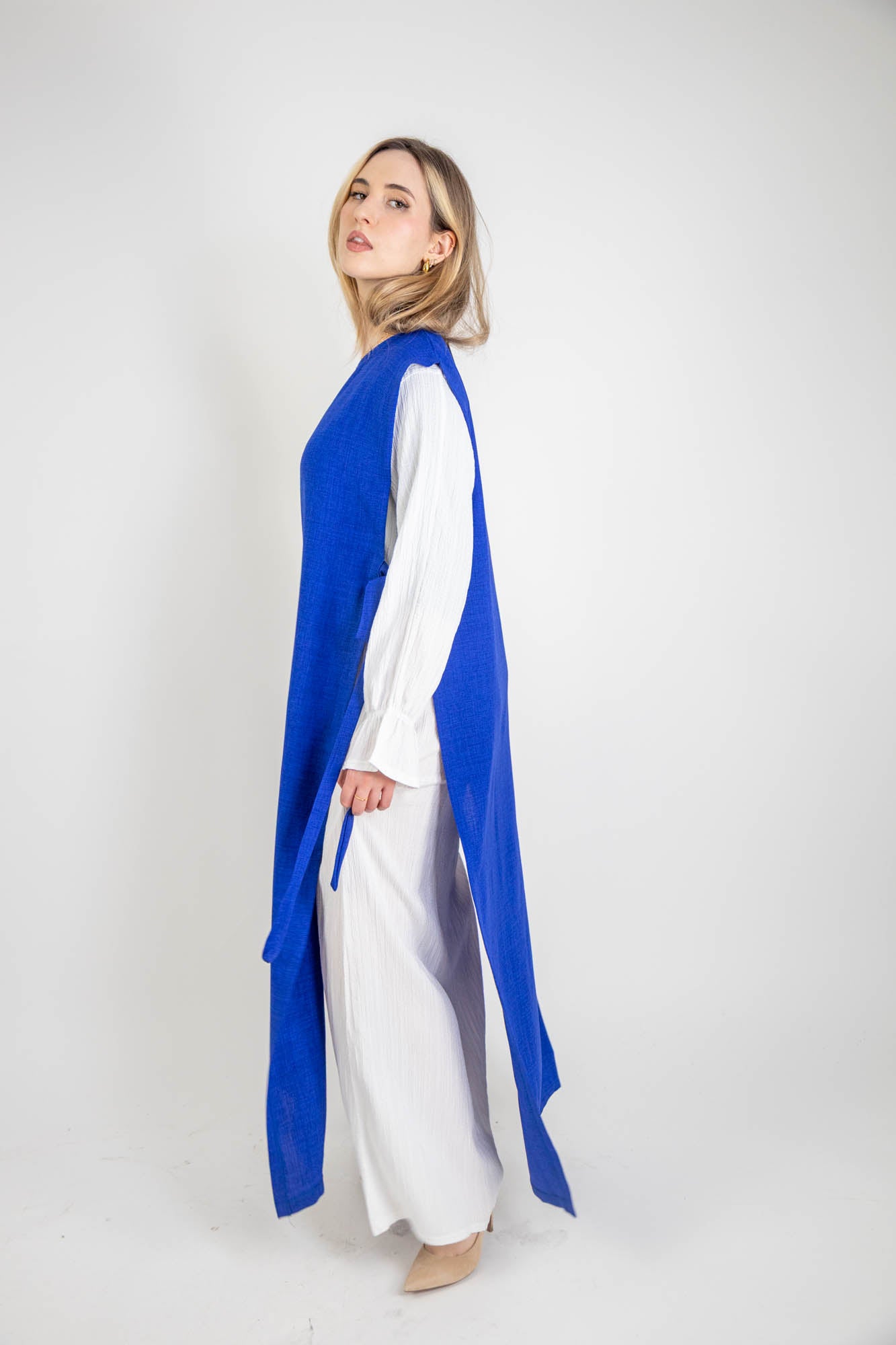 Robe longue tablier avec noeud | 2 en 1