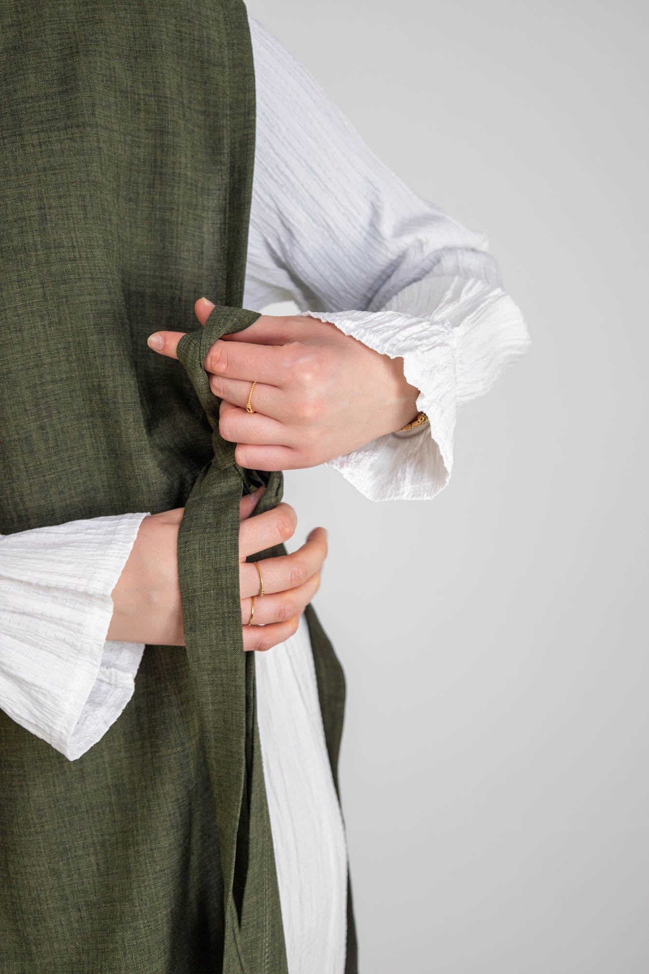 Robe longue tablier avec noeud | 2 en 1