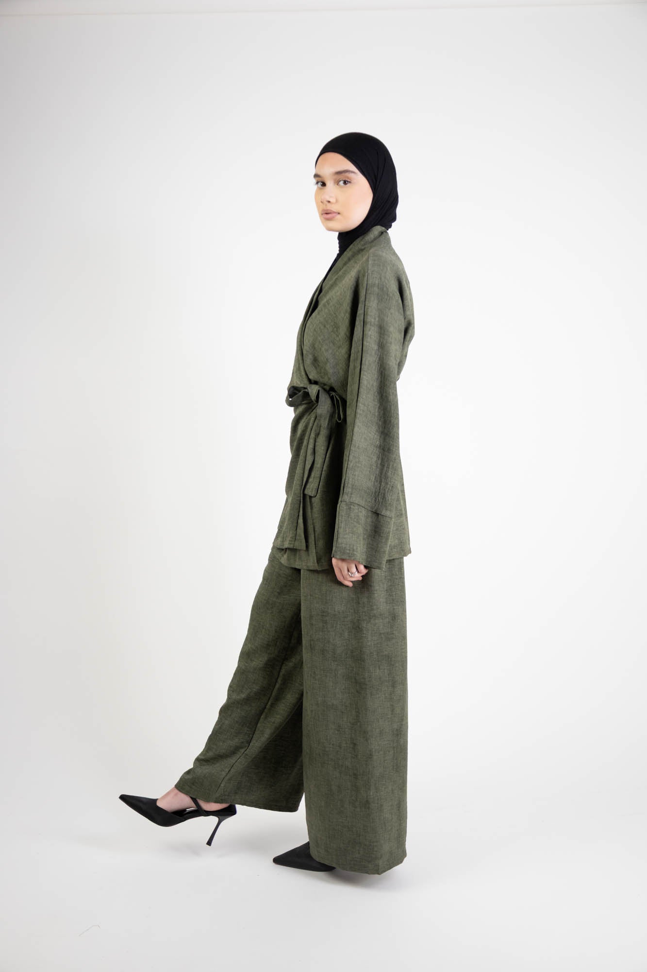 Ensemble Femme – Tunique cache-cœur à nouer & pantalon fluide