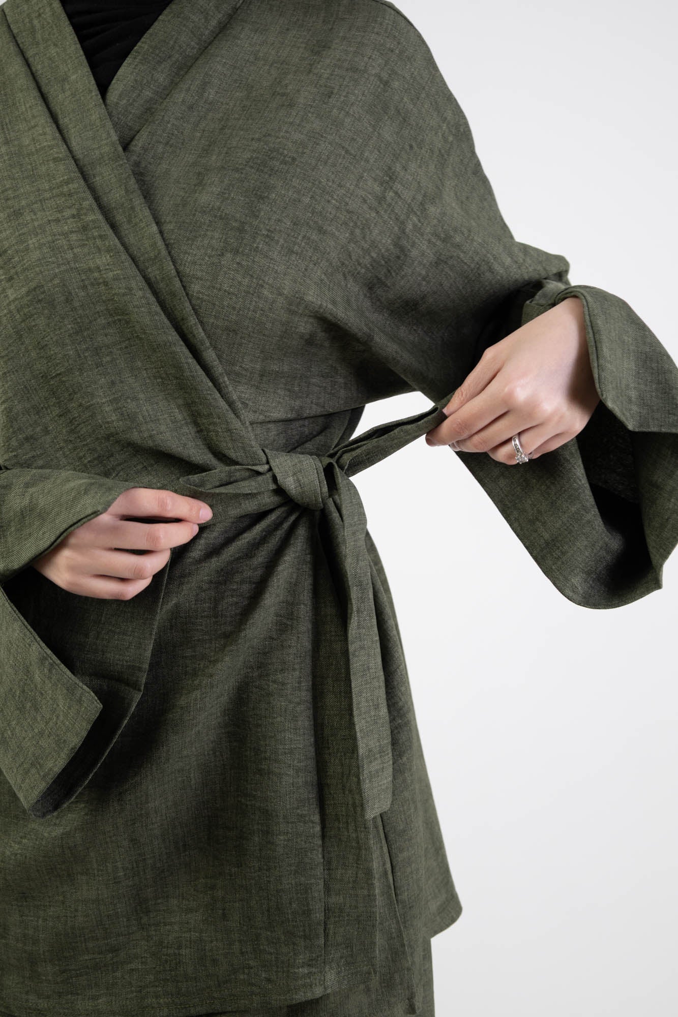 Ensemble Femme – Tunique cache-cœur à nouer & pantalon fluide