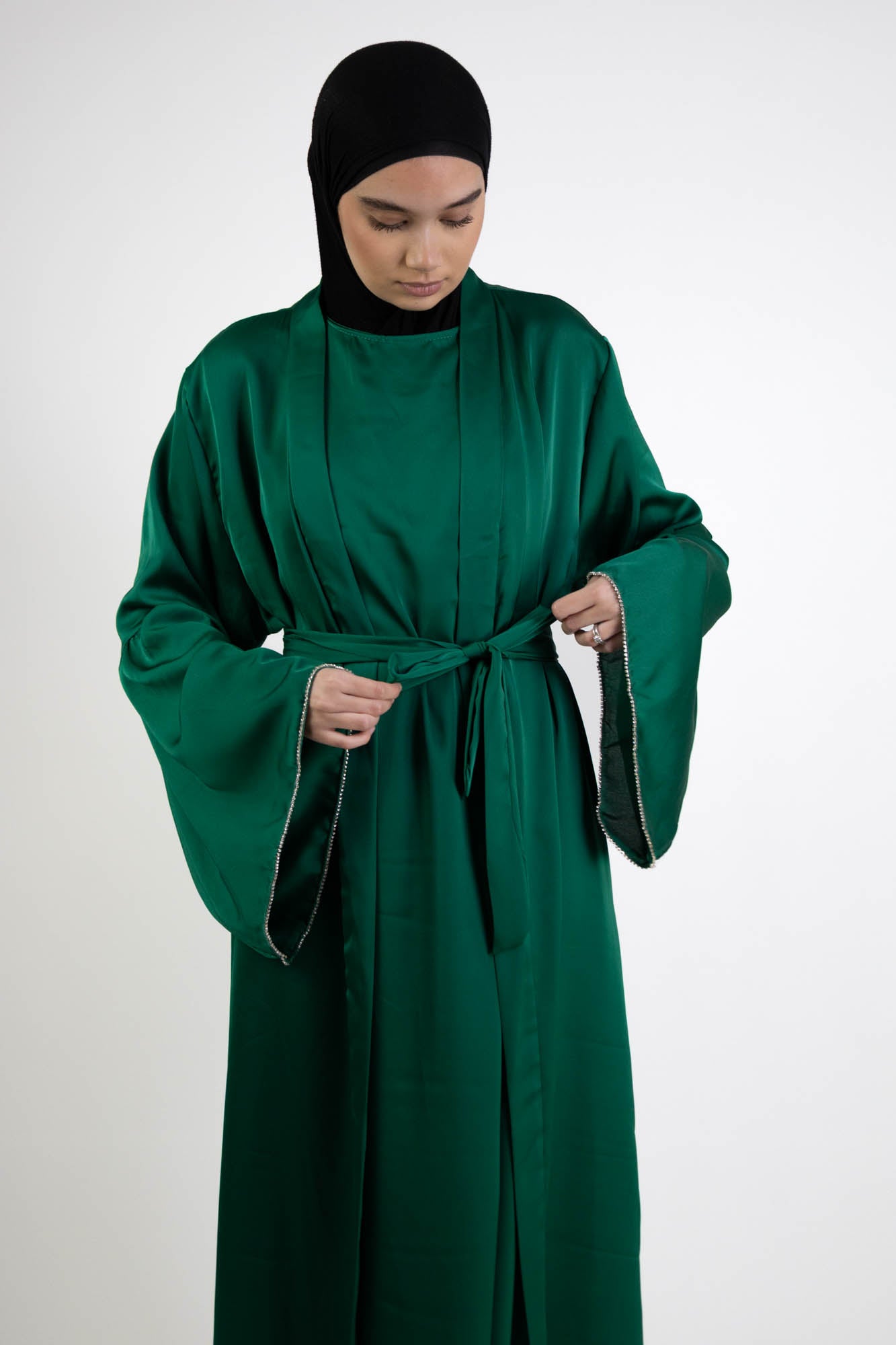 Ensemble abaya kimono manche évasée
