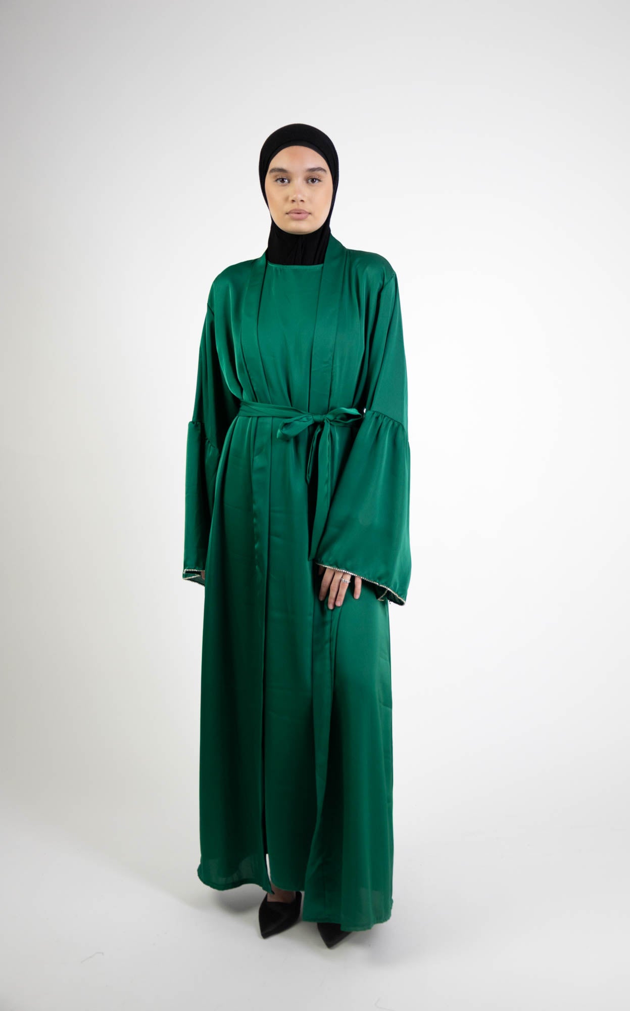 Ensemble abaya kimono manche évasée