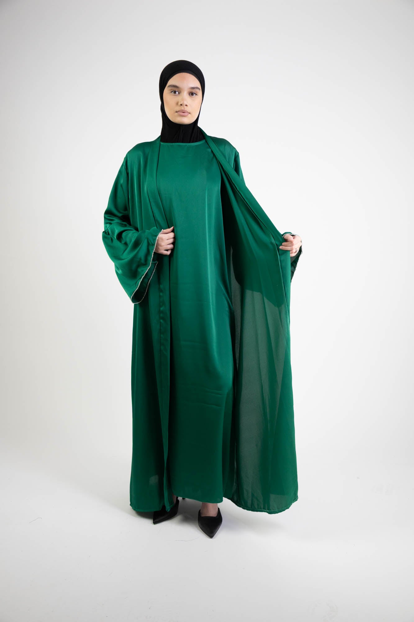 Ensemble abaya kimono manche évasée