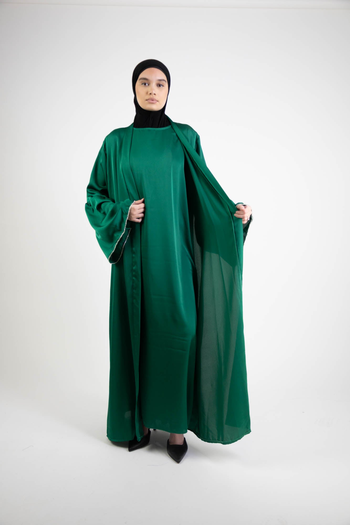 Ensemble abaya kimono manche évasée