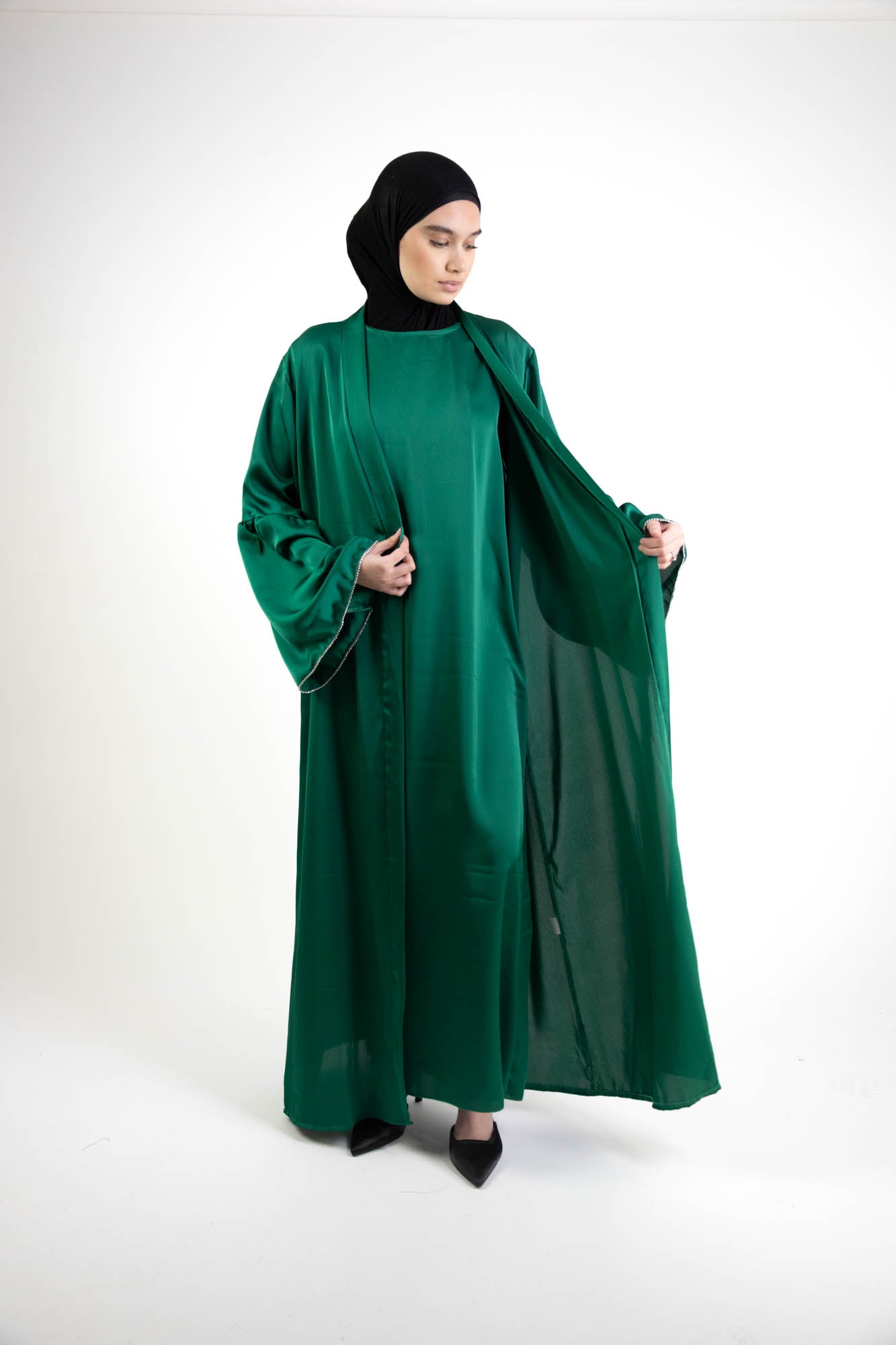 Ensemble abaya kimono manche évasée