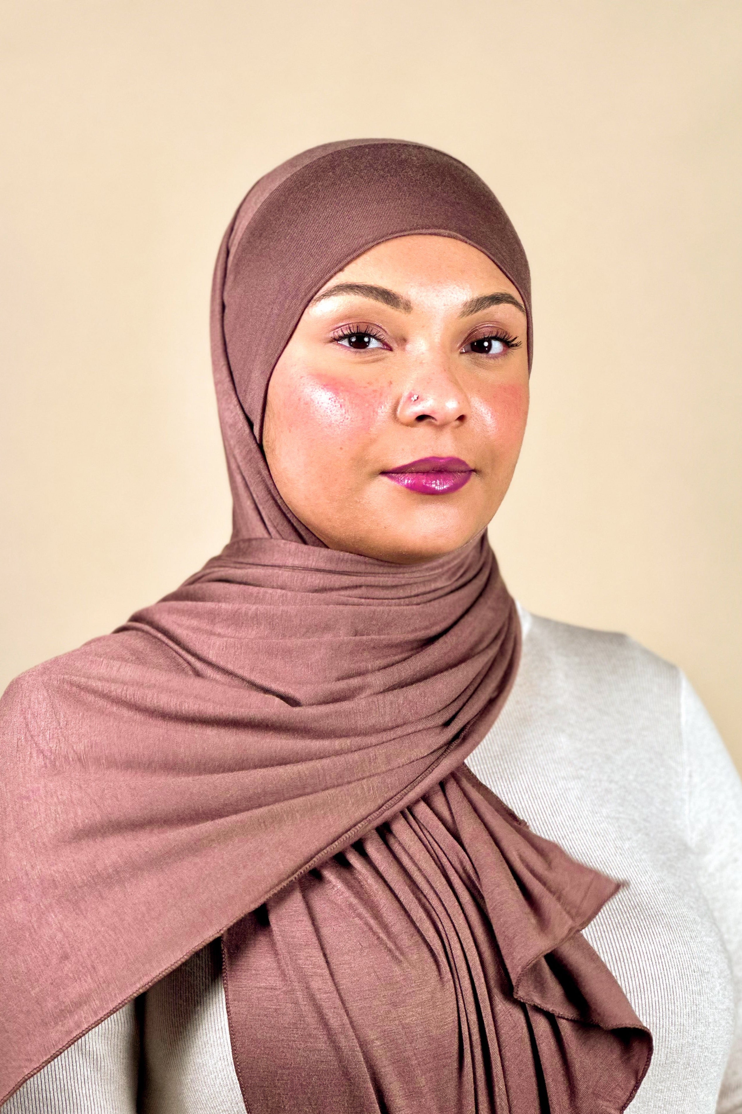 Hijab jersey avec bonnet intégré