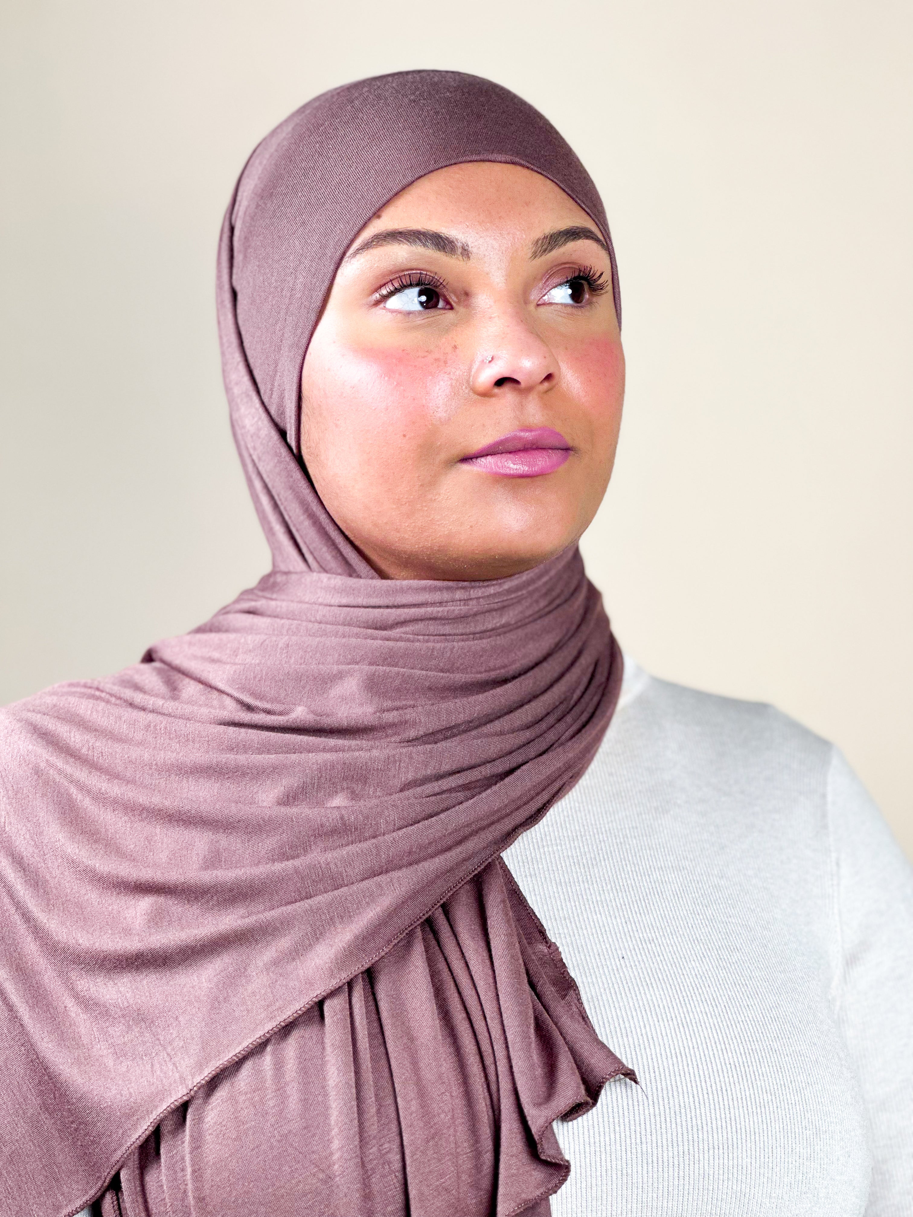Hijab jersey avec bonnet intégré