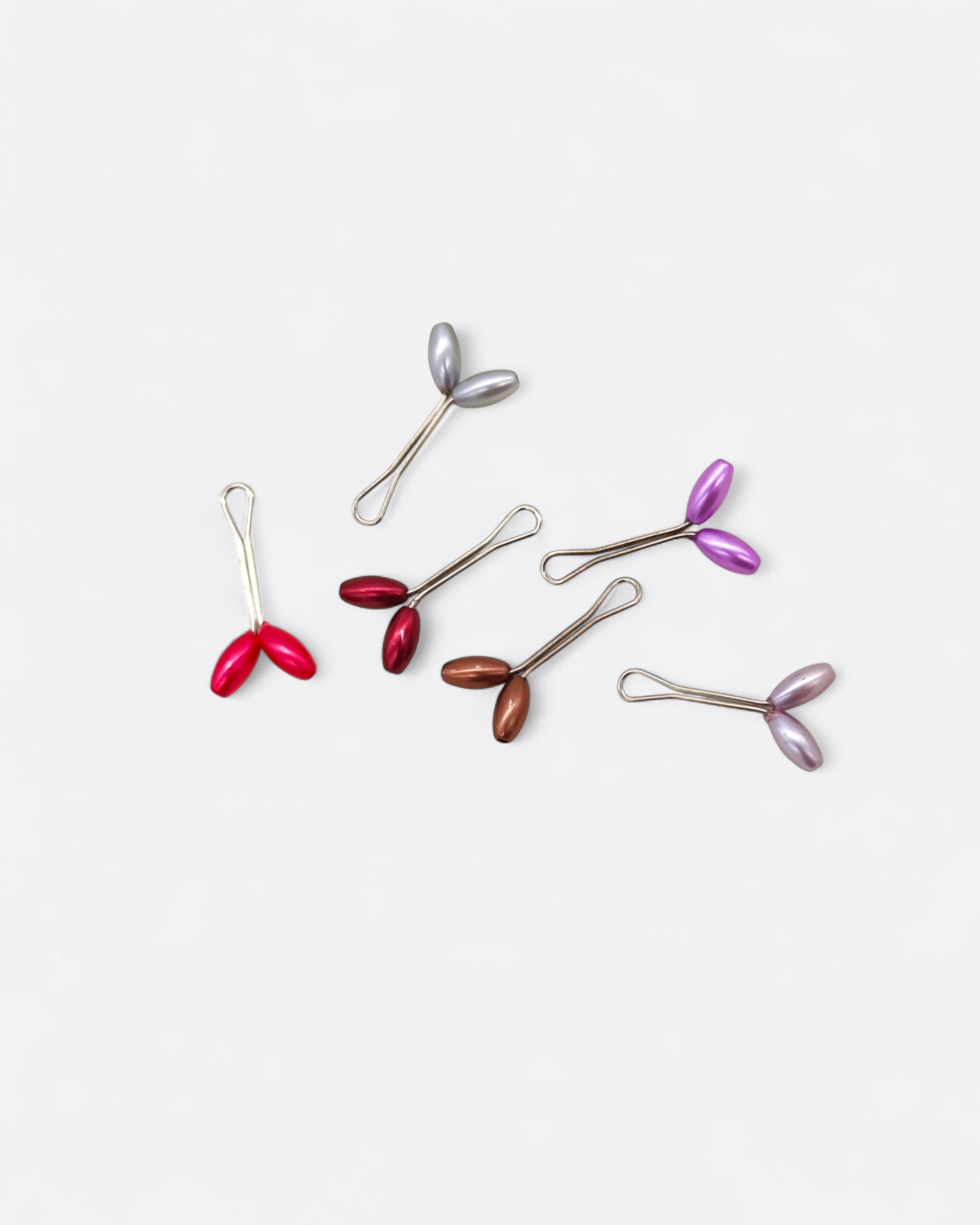 Pinces Hijab perles ovales colorés