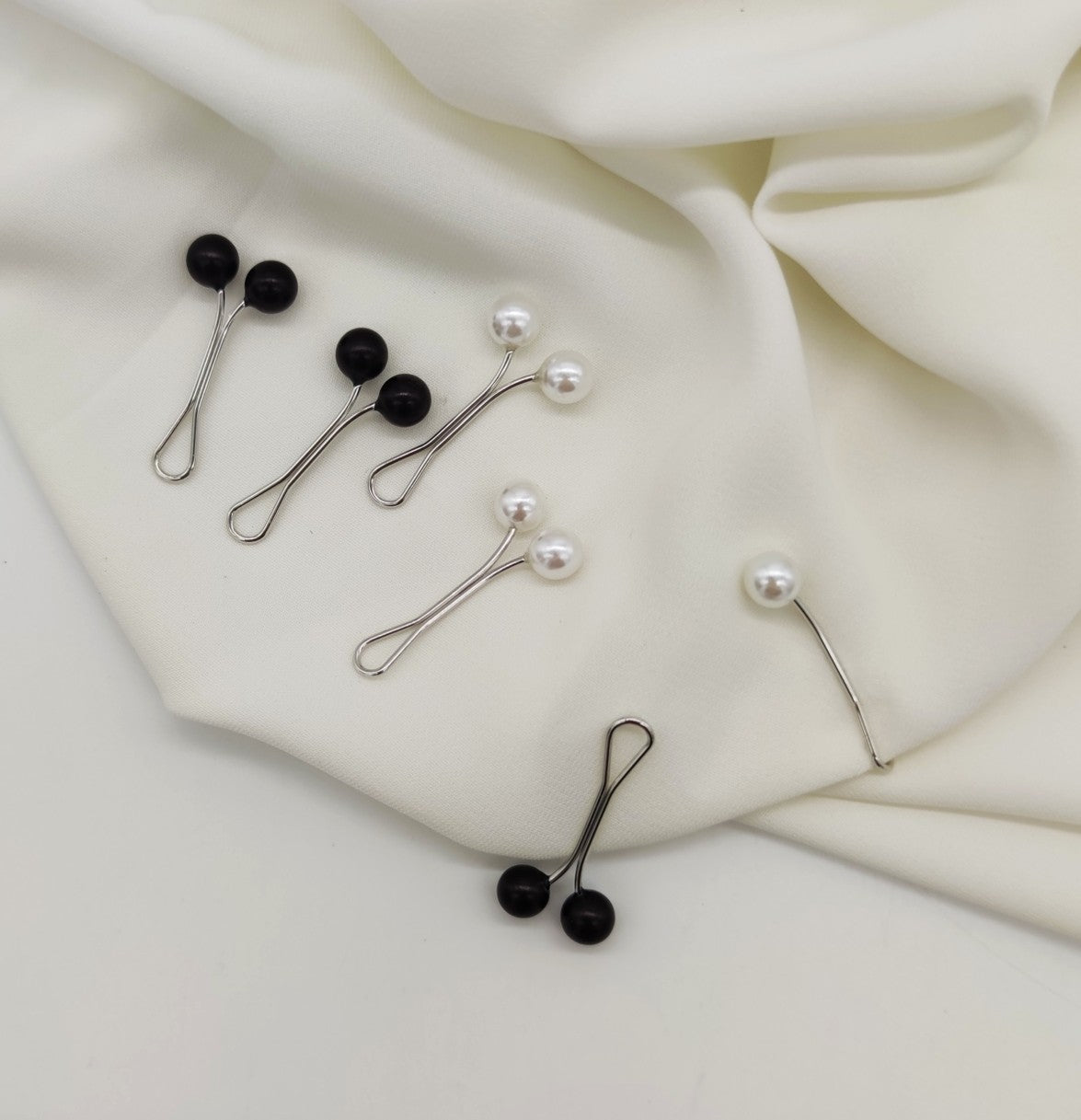 6 pinces hijab perles rondes élégantes