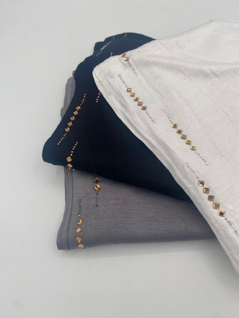 Hijab jersey à strass