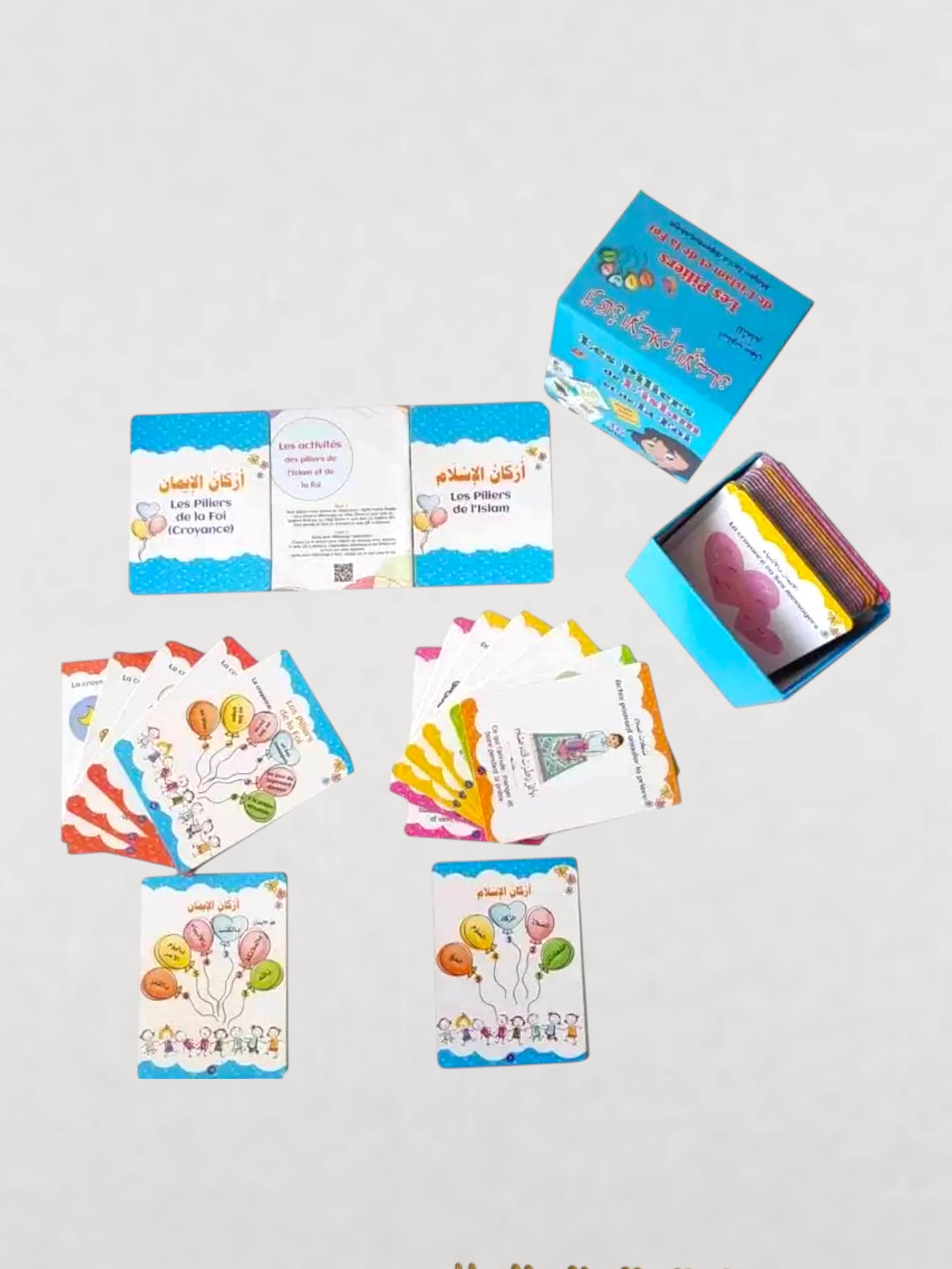 Les Piliers de l'Islam et de la Foi | Jeu de 36 cartes : Arabe - Français (4 ans et +)