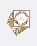 Lot de 12 serviettes Eid Mubarak - Fleurs Pastels