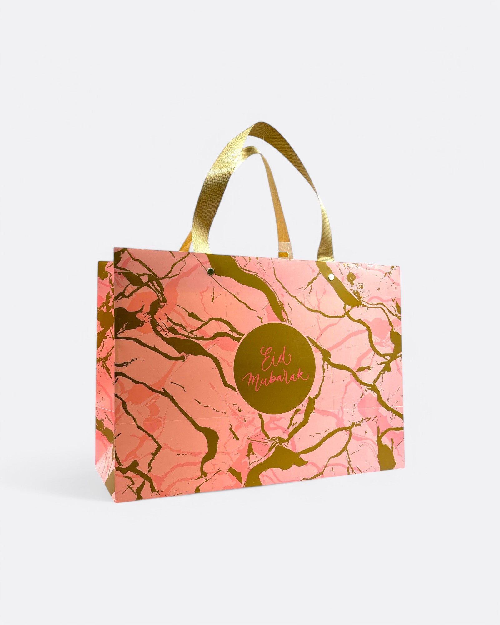 Sac cadeau - Eid Mubarak - Marbré Rose – sac cadeau décoratif pour célébrations ou occasions