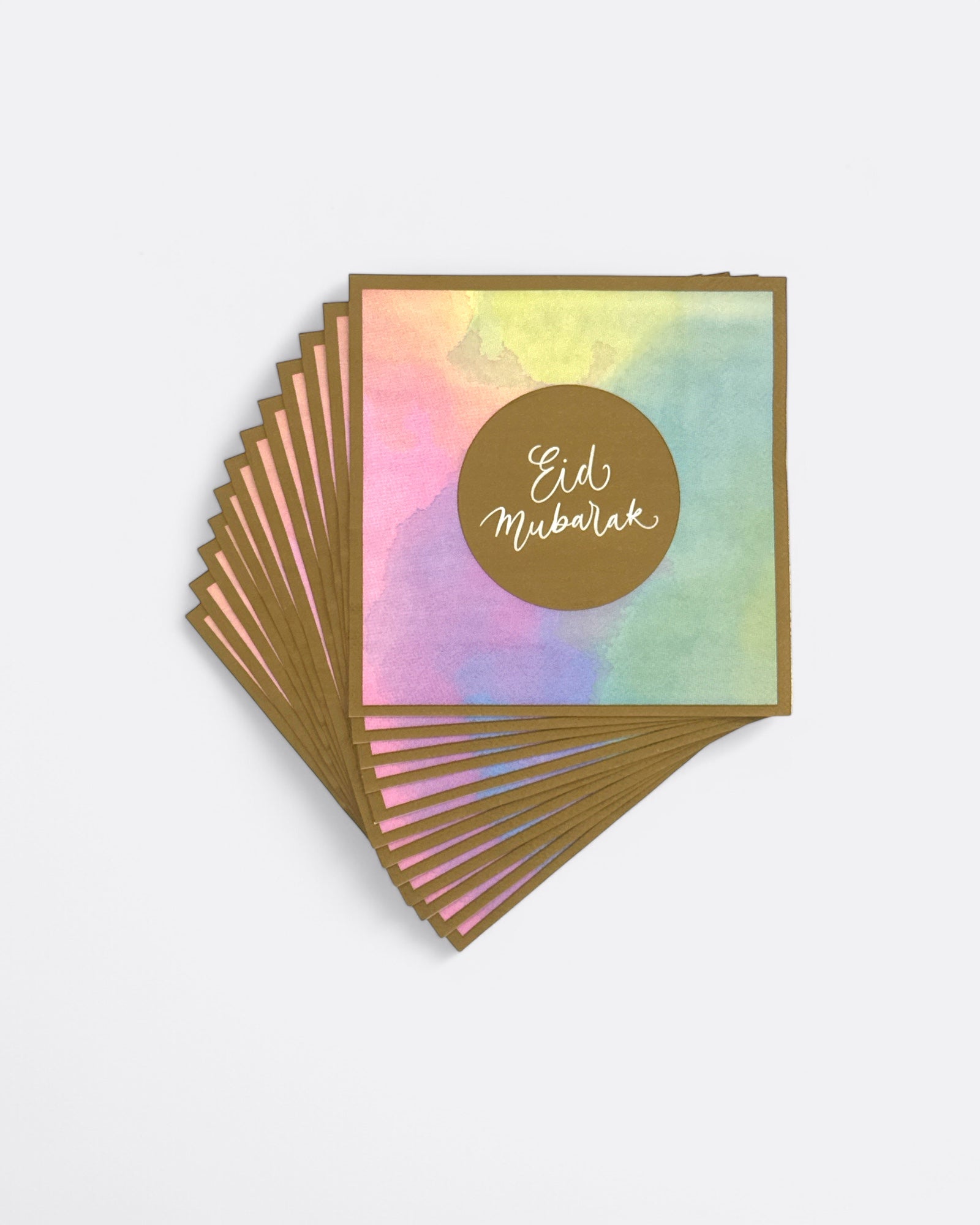 Lot de 12 serviettes Eid Mubarak - Brume Colorée – produit proposé sur Souk Dubaï