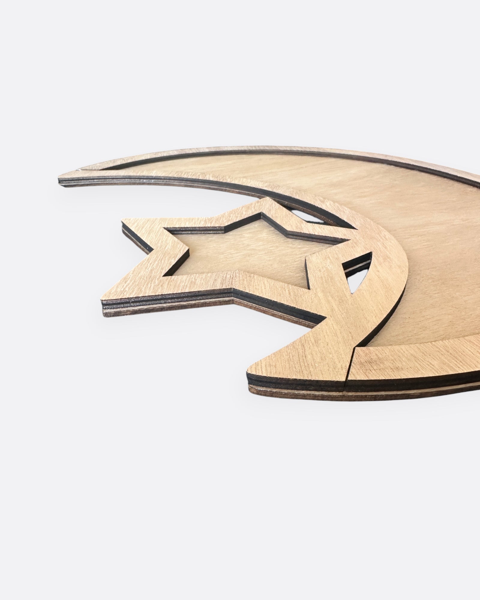 Plateau en bois lune & étoile