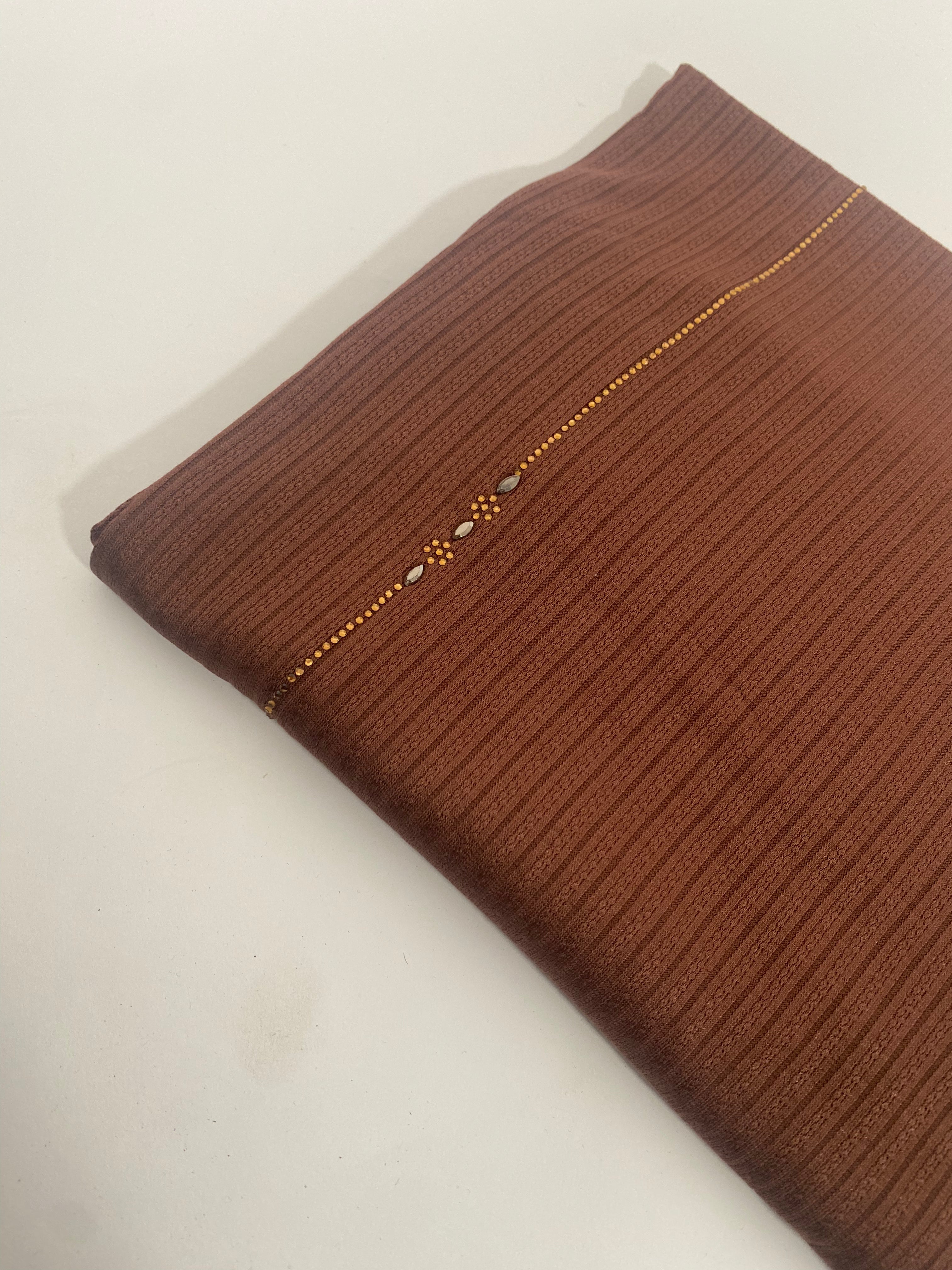 Hijab jersey rayure à strass