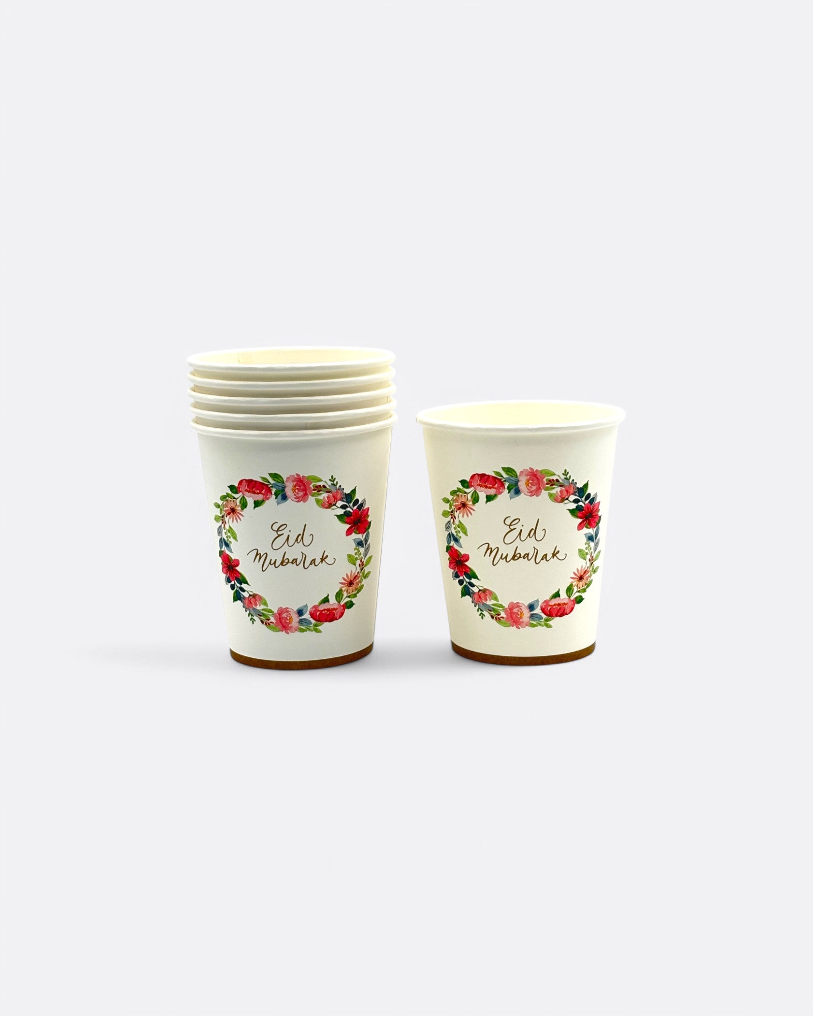 Lot de 6 gobelets Eid Mubarak - Fleurs Pastels – produit proposé sur Souk Dubaï