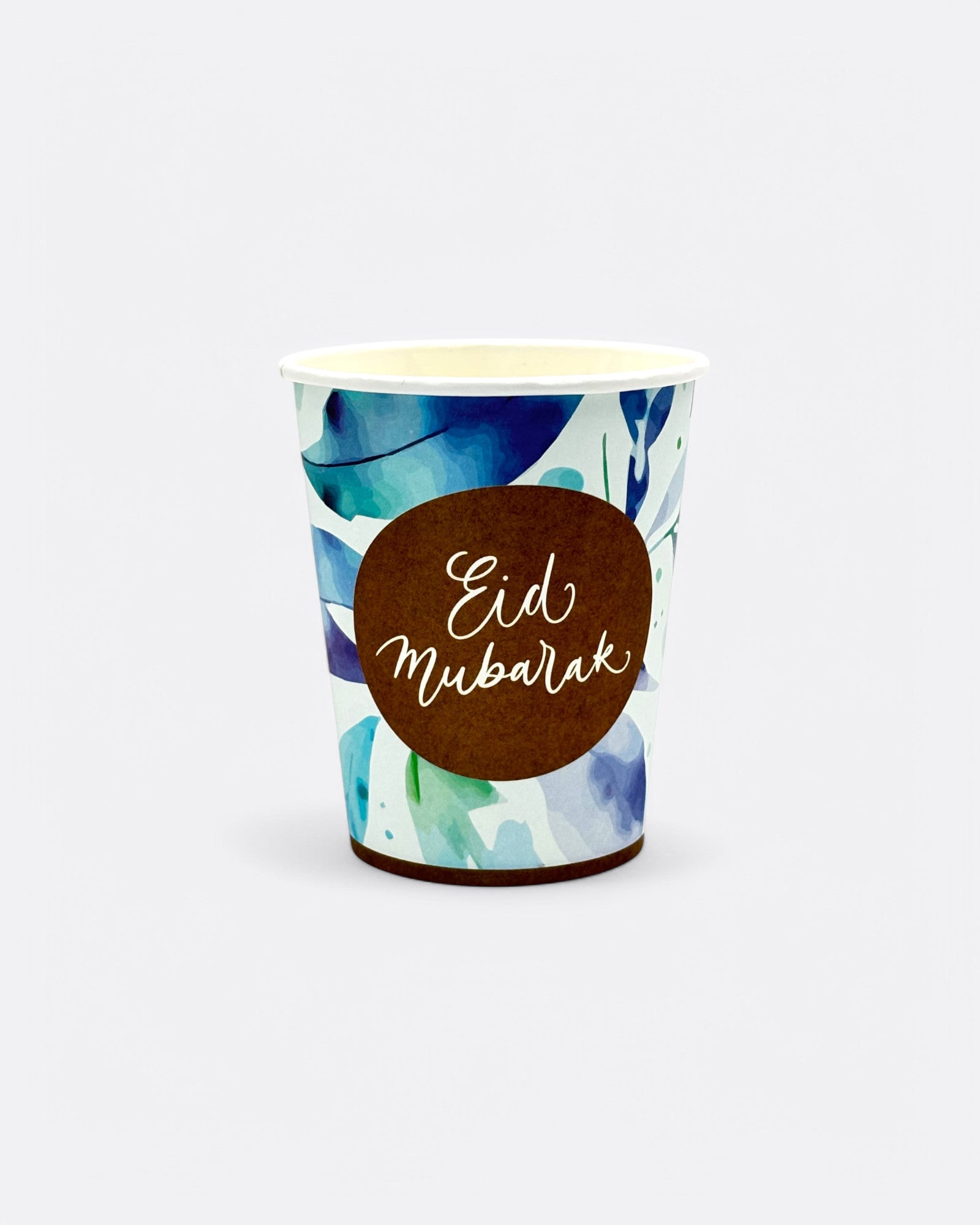 Lot de 6 gobelets Eid Mubarak - Feuilles Bleues
