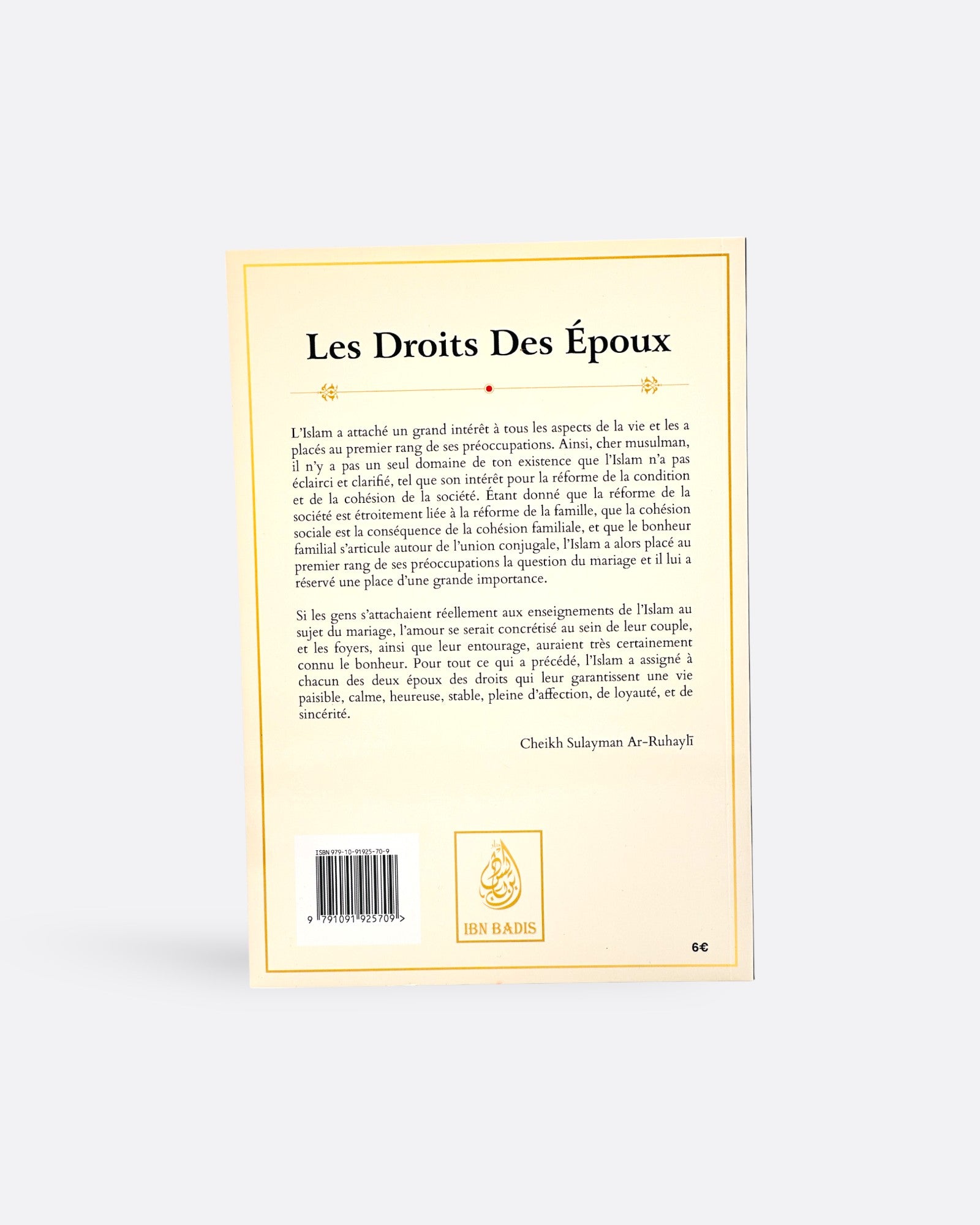 Les droits des epoux - Cheikh Sulayman Ar-Ruhayli