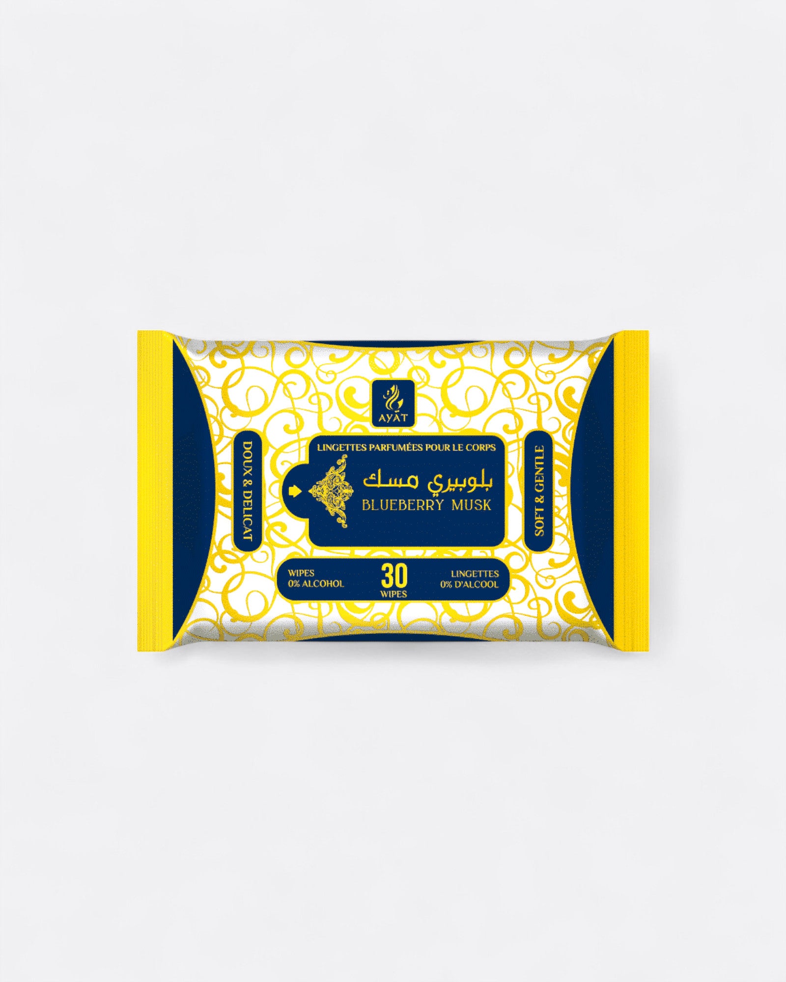 Lingettes Intimes Sans Alcool Ayat - Lot De 2 X 30 (Pure Musk Et Forever White) - Pour Femme Et Homme, Fraîcheur Quotidienne