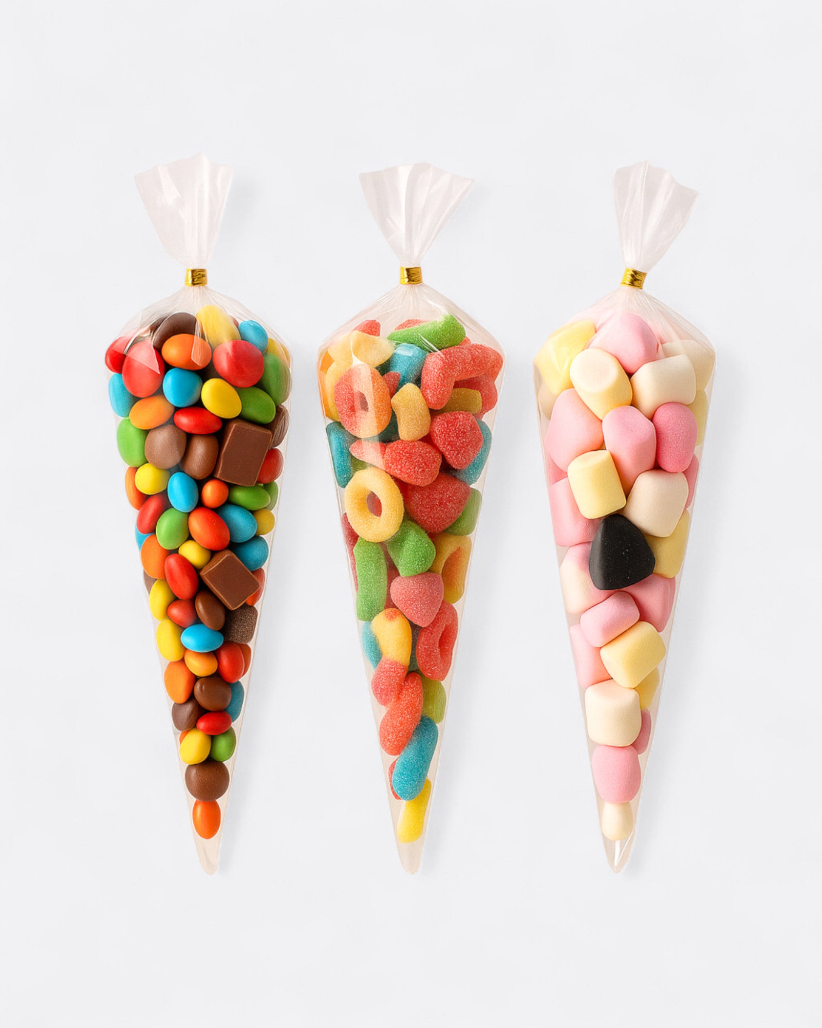 Lot de 20 sachets de bonbon triangle transparent