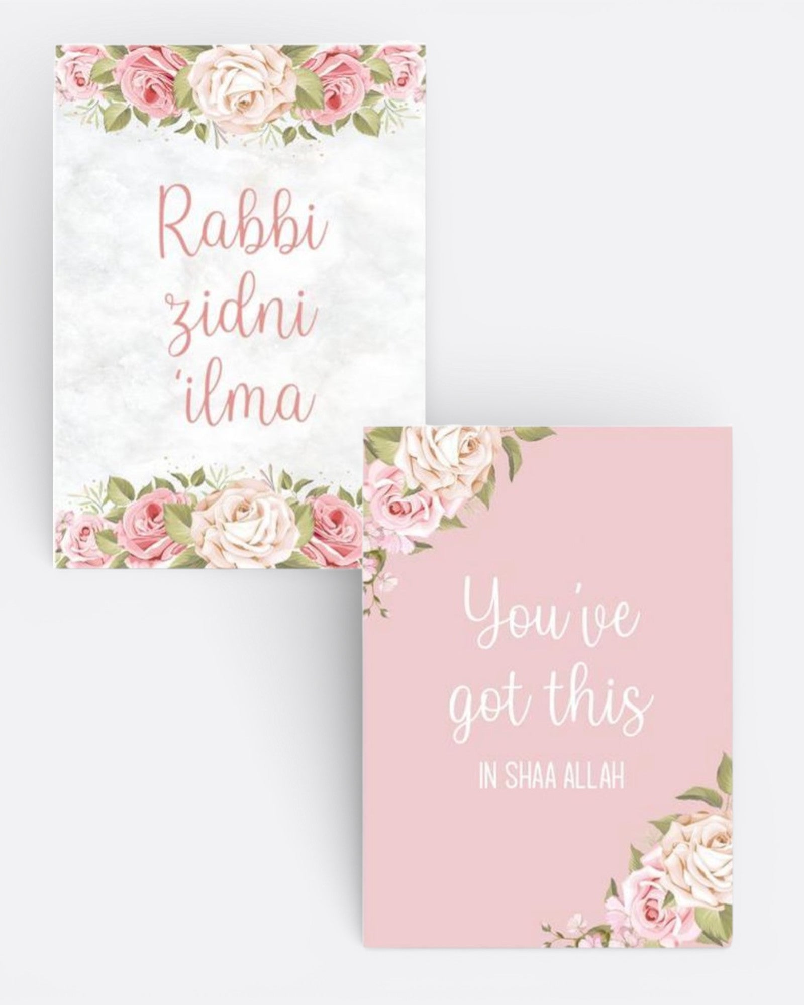 Lot de 2 Grands Cahiers de notes A4 - Rose fleuri | 64 pages - Edition Hadieth Benelux